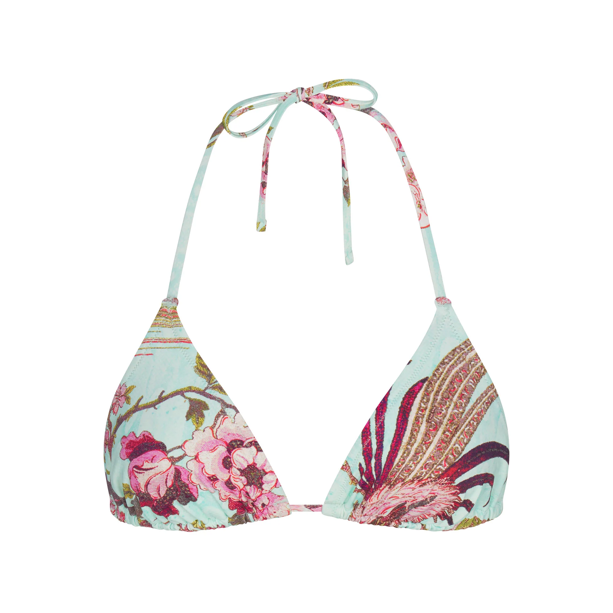 ROBERTO CAVALLI X SKIMS TRIANGLE BIKINI TOP | TIGER FACE PRINT