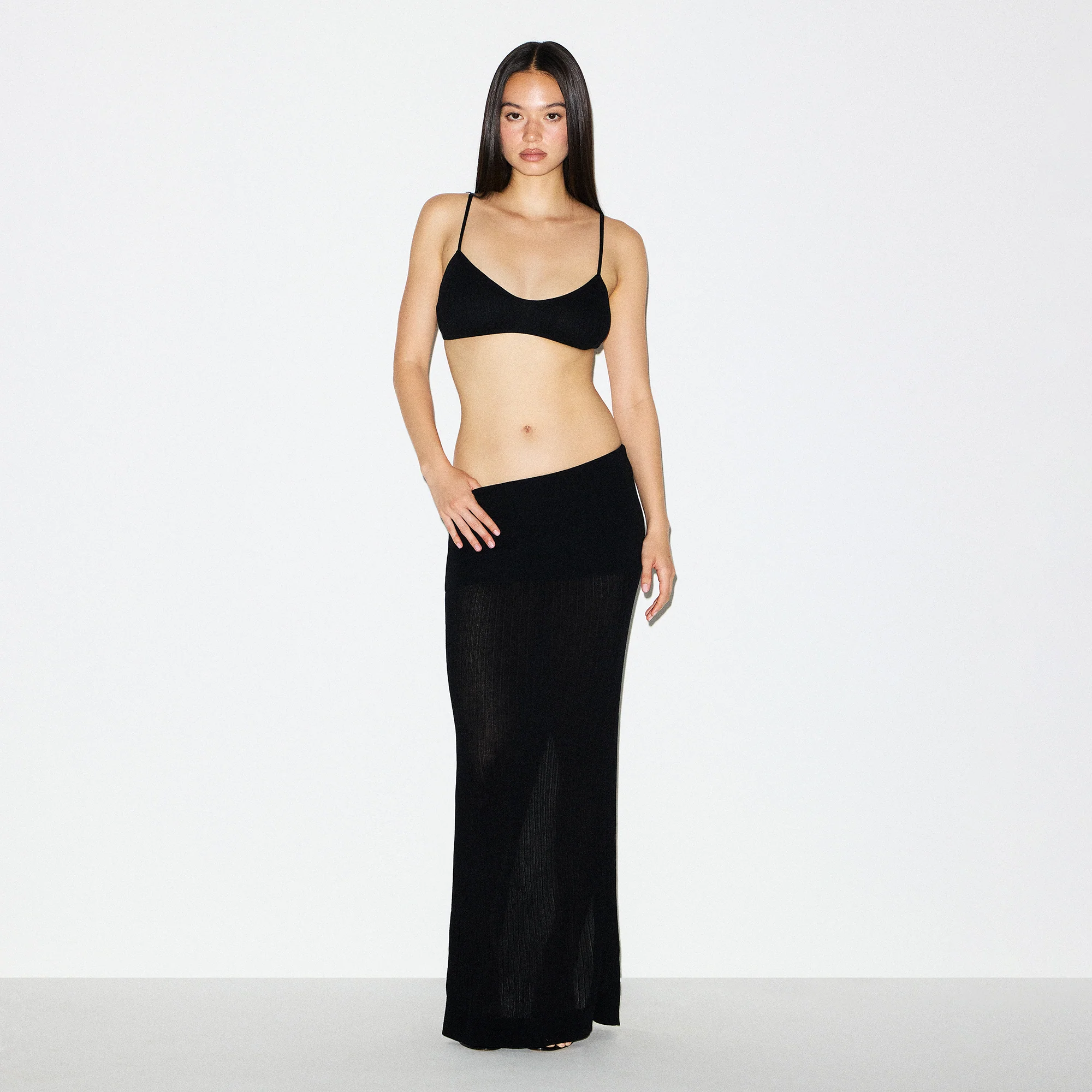 SHEER KNIT BRALETTE | ONYX