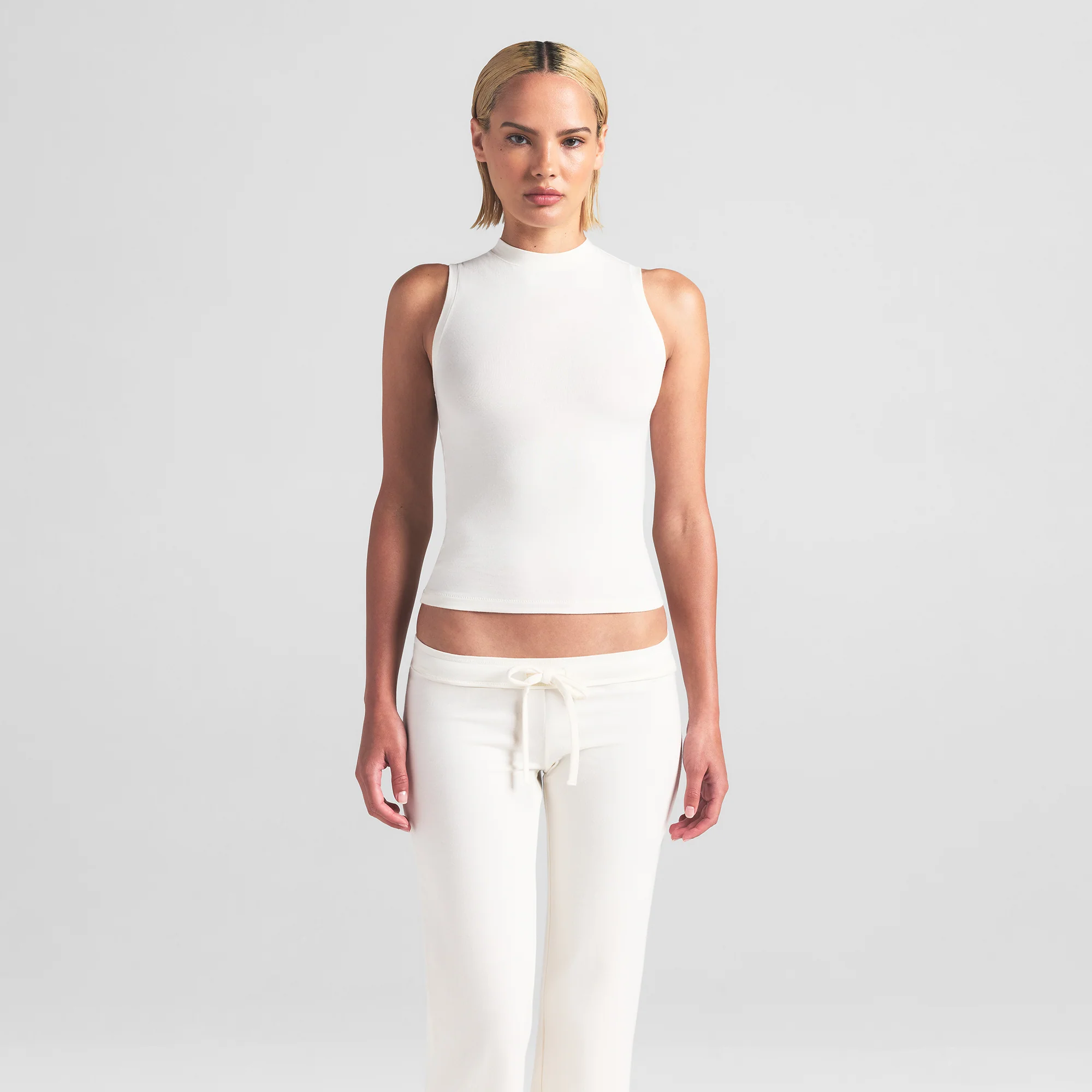 COTTON JERSEY LOW RISE CROP PANT | REDWOOD