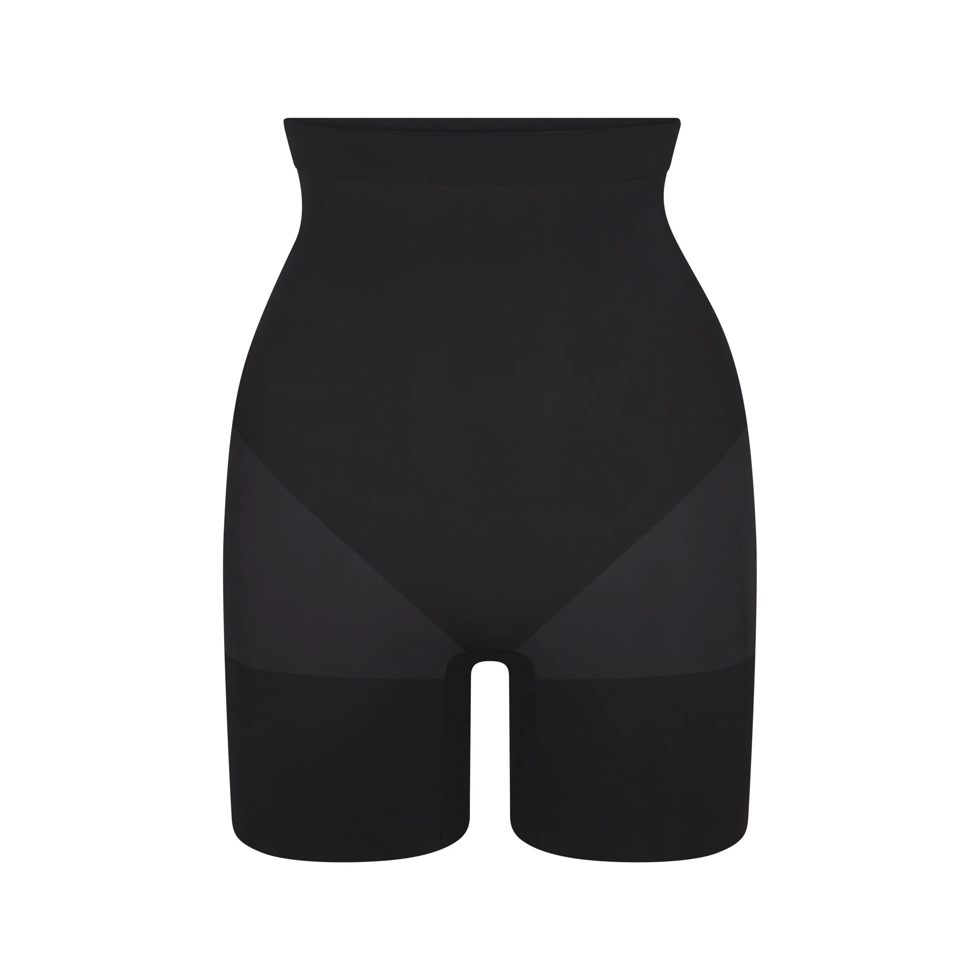 SHEER SEAMLESS HIGH-WAISTED MID THIGH SHORT | CLAY