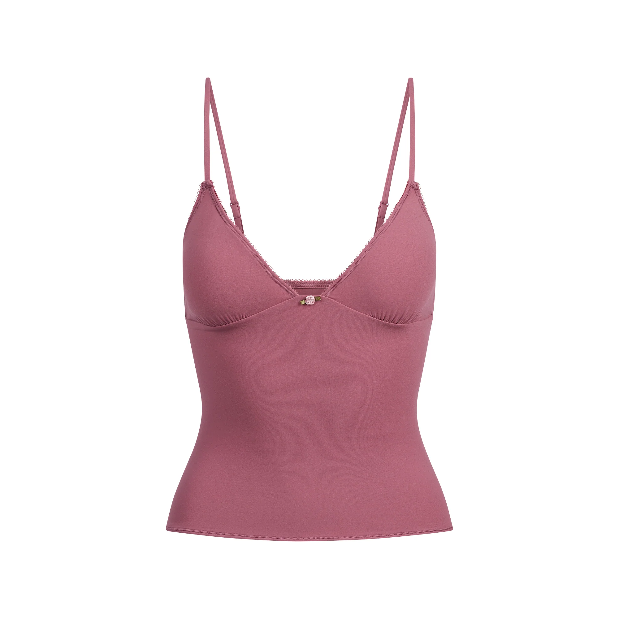 FITS EVERYBODY PICOT CAMI AND BOY SHORT SET | BEET