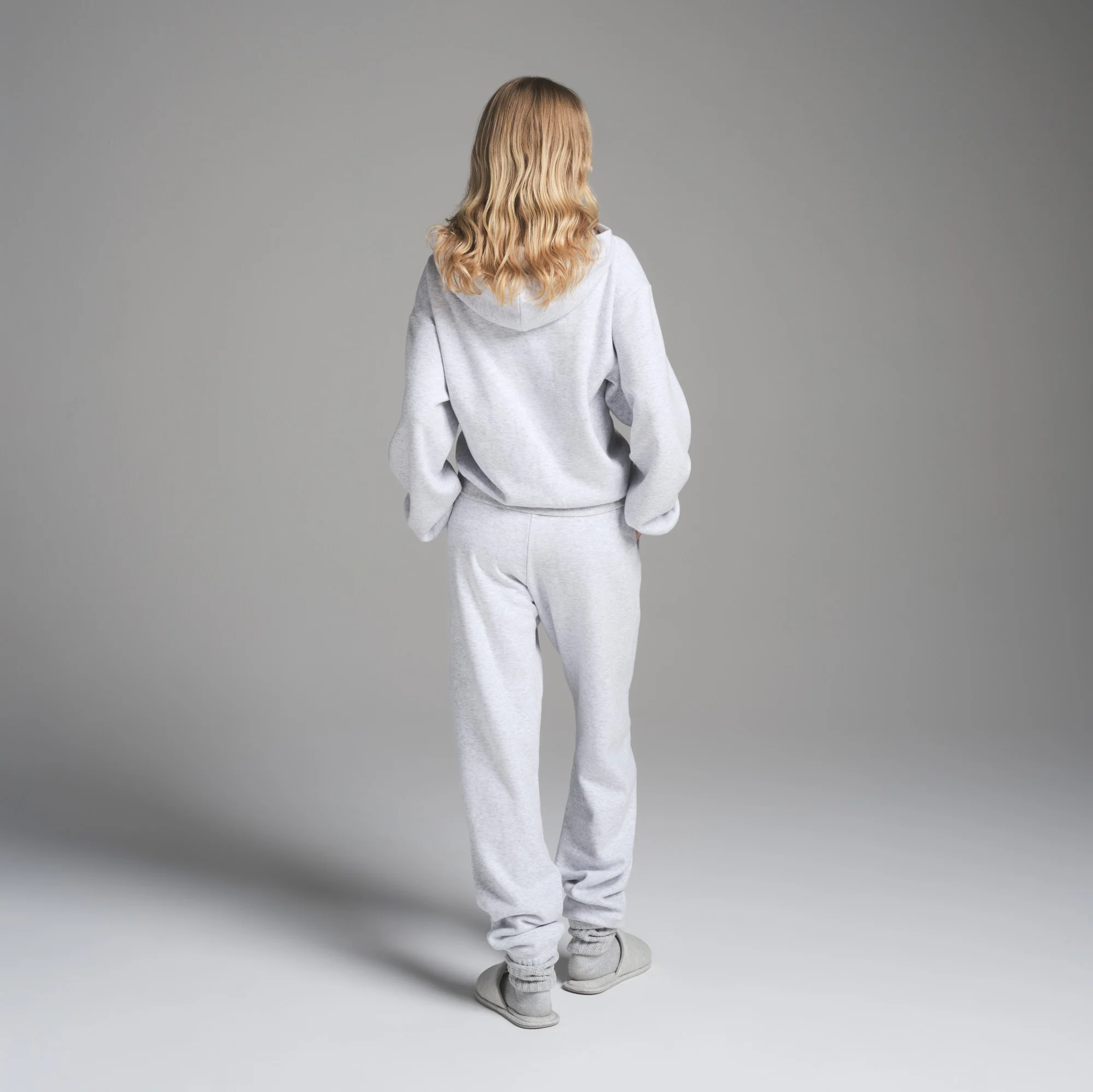 COTTON FLEECE CLASSIC ZIP UP HOODIE | LIGHT HEATHER GREY