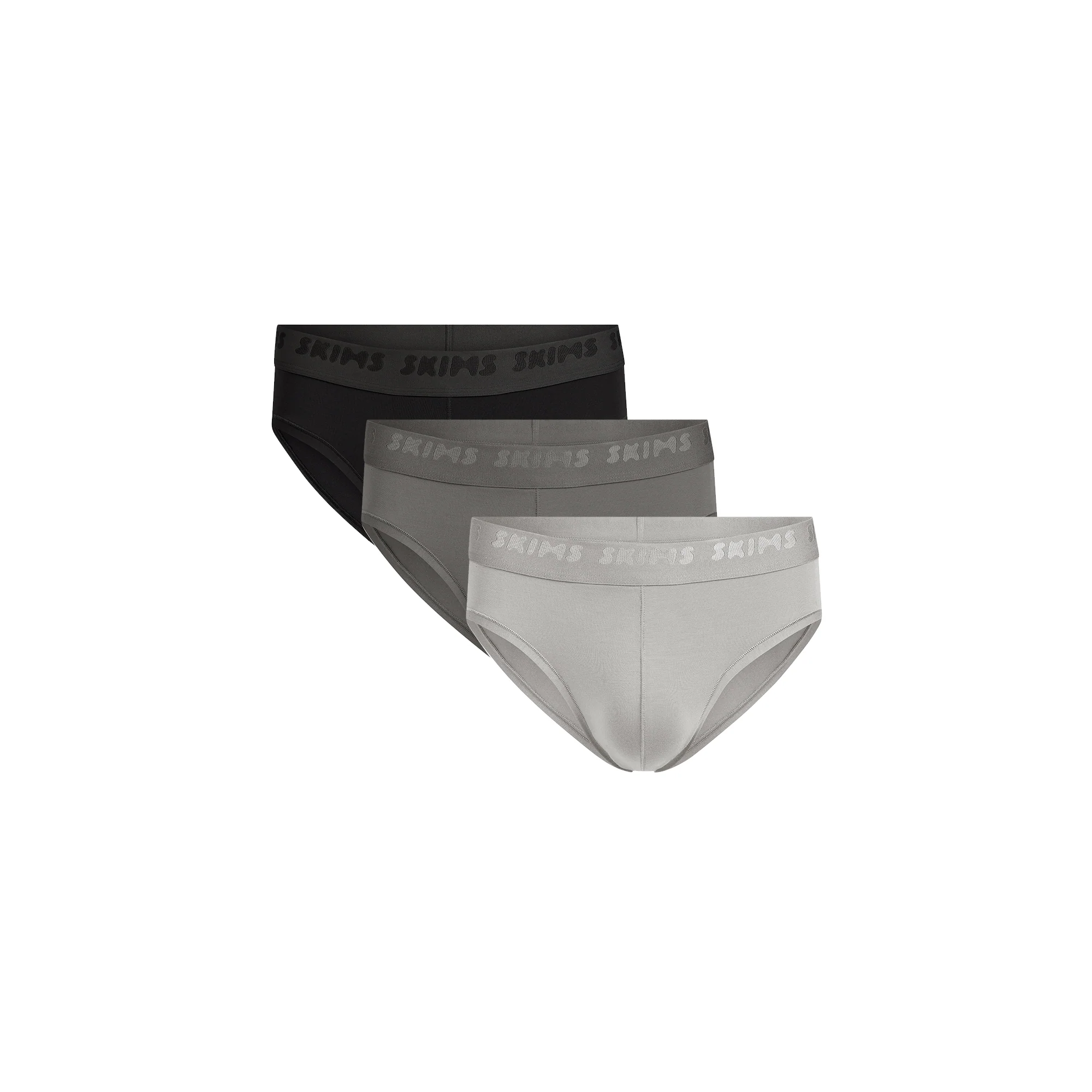 SKIMS STRETCH MENS BRIEF 3-PACK | GUNMETAL MULTI
