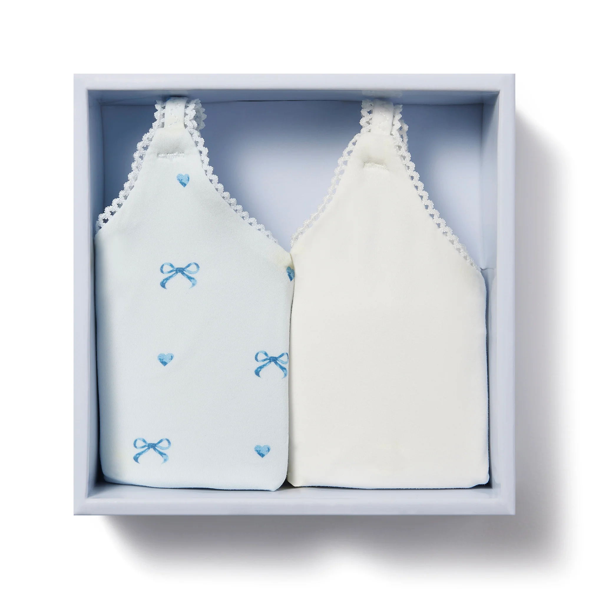 FITS EVERYBODY PICOT SKIMPY SCOOP BRALETTE 2-PACK | MARBLE AND CLOUD BOW PRINT