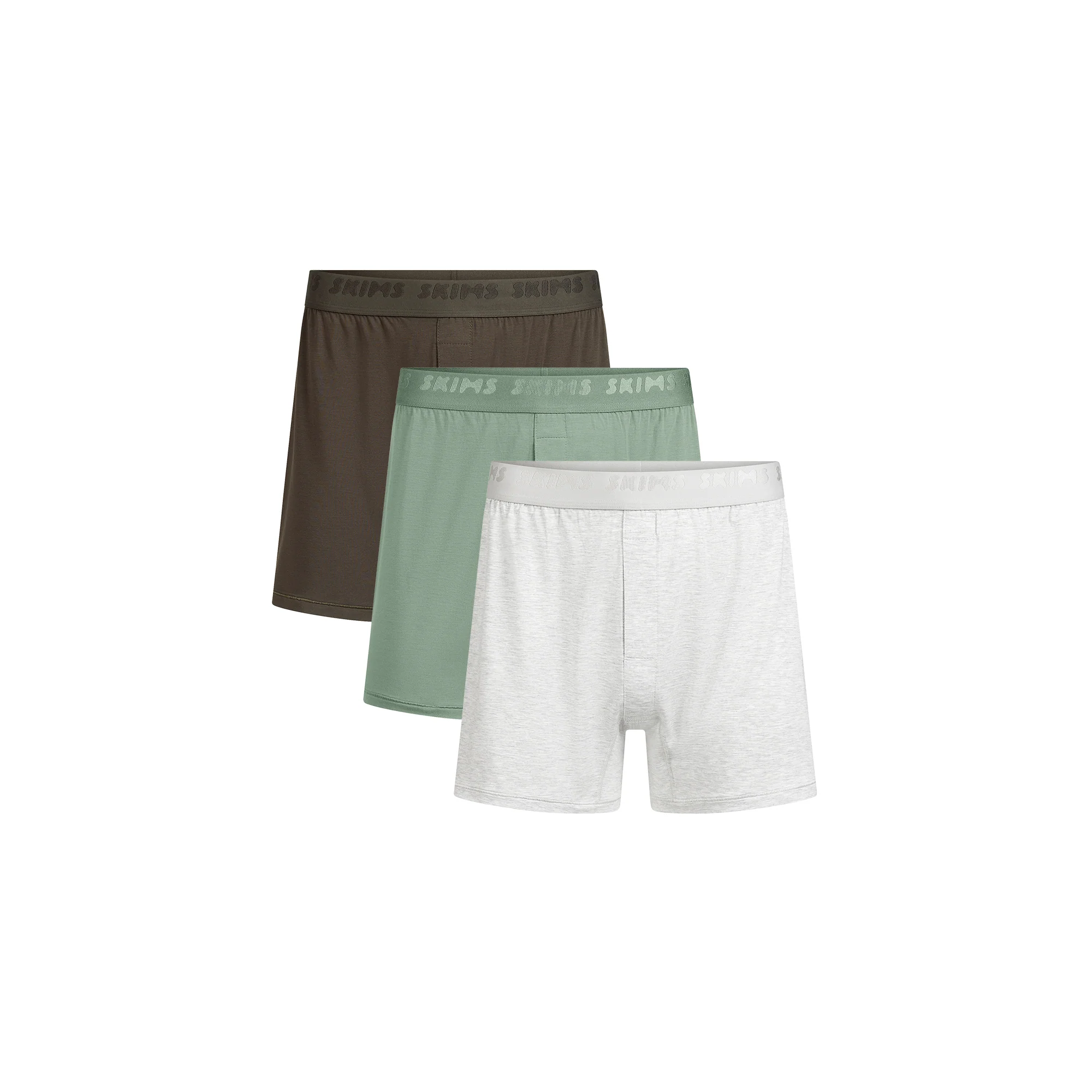 SKIMS STRETCH MENS KNIT BOXER 3-PACK | LAUREL MULTI