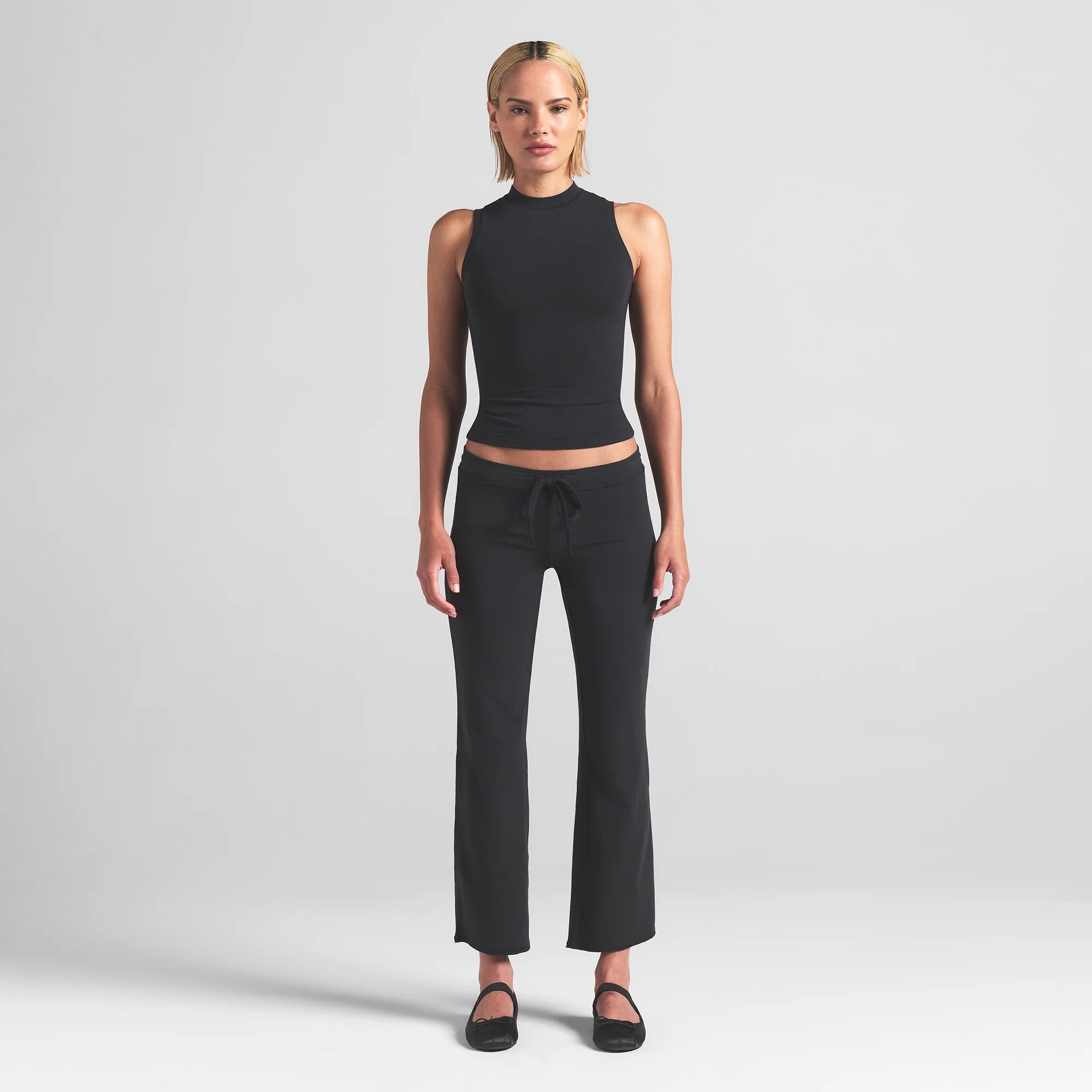 COTTON JERSEY LOW RISE CROP PANT | REDWOOD