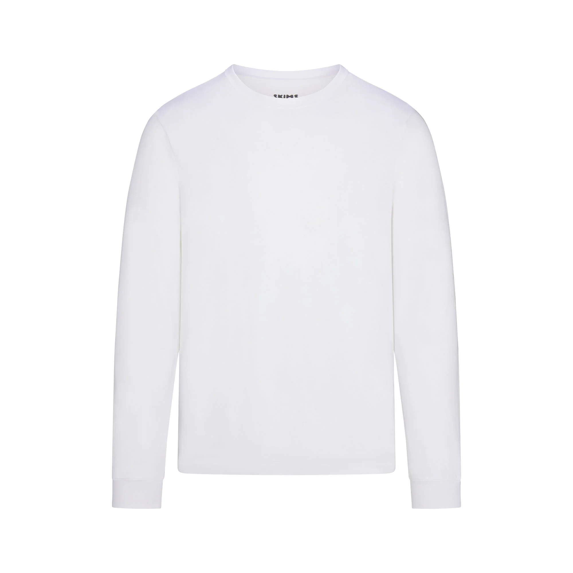SKIMS COTTON MENS CLASSIC LONG SLEEVE T-SHIRT | CHALK