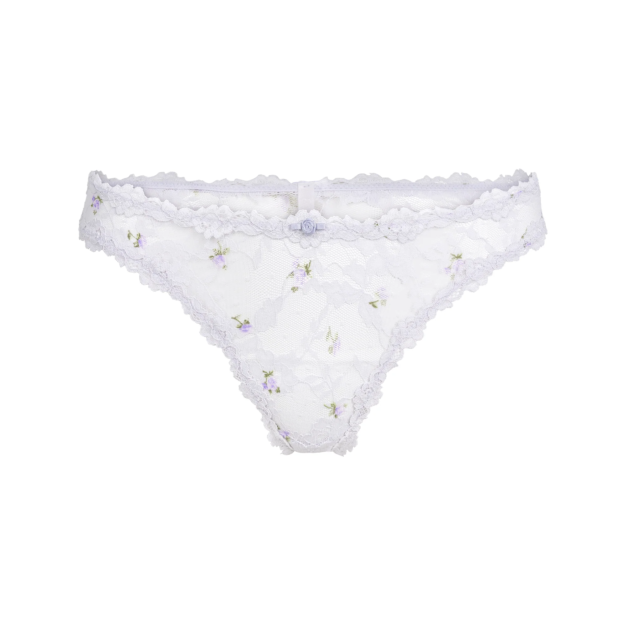 STRETCH LACE DIPPED THONG | WIND ROSEBUD PRINT