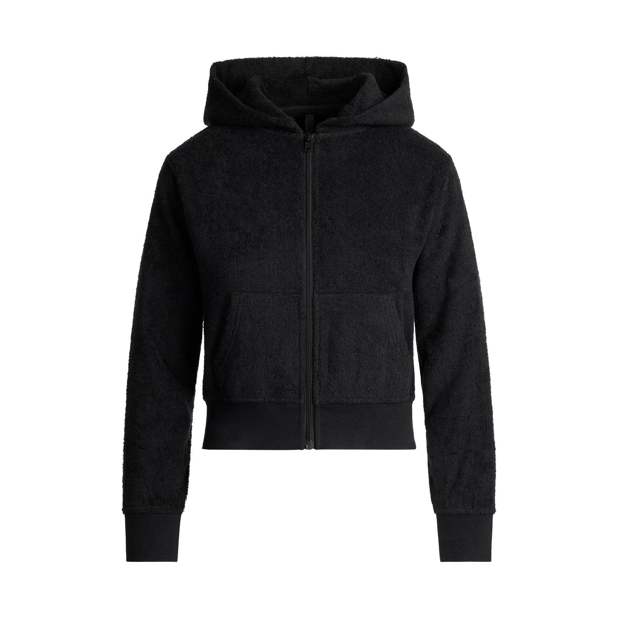 TERRY COVER-UPS ZIP UP HOODIE | ONYX