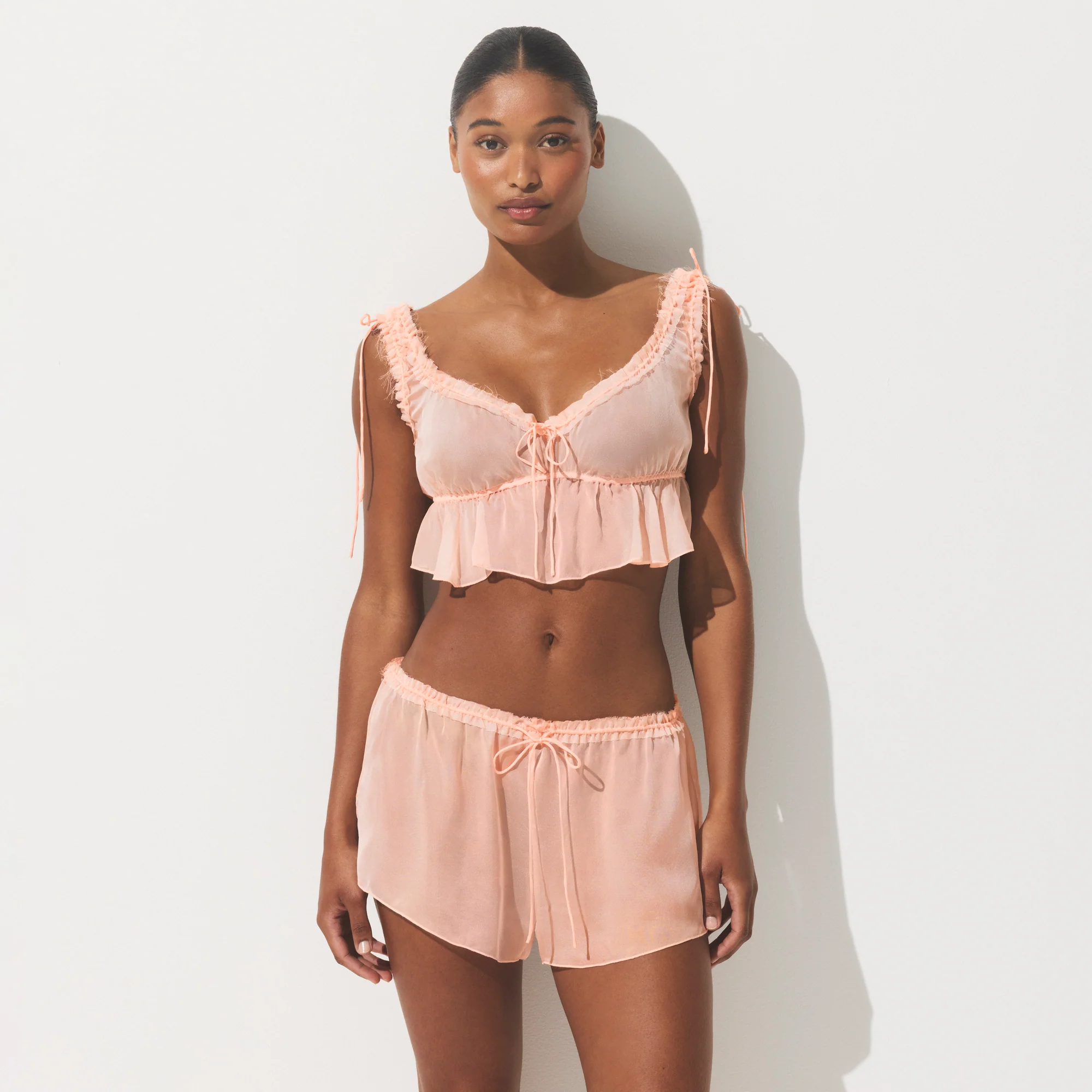 SKIMS ROMANCE BABYDOLL AND SHORT SET | PRIMROSE