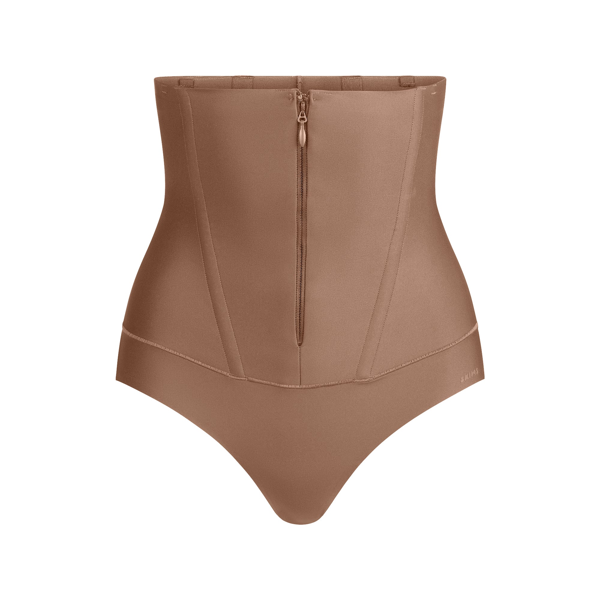 SKIMS BODY CORE SCULPT WAIST CINCHER THONG | CLAY