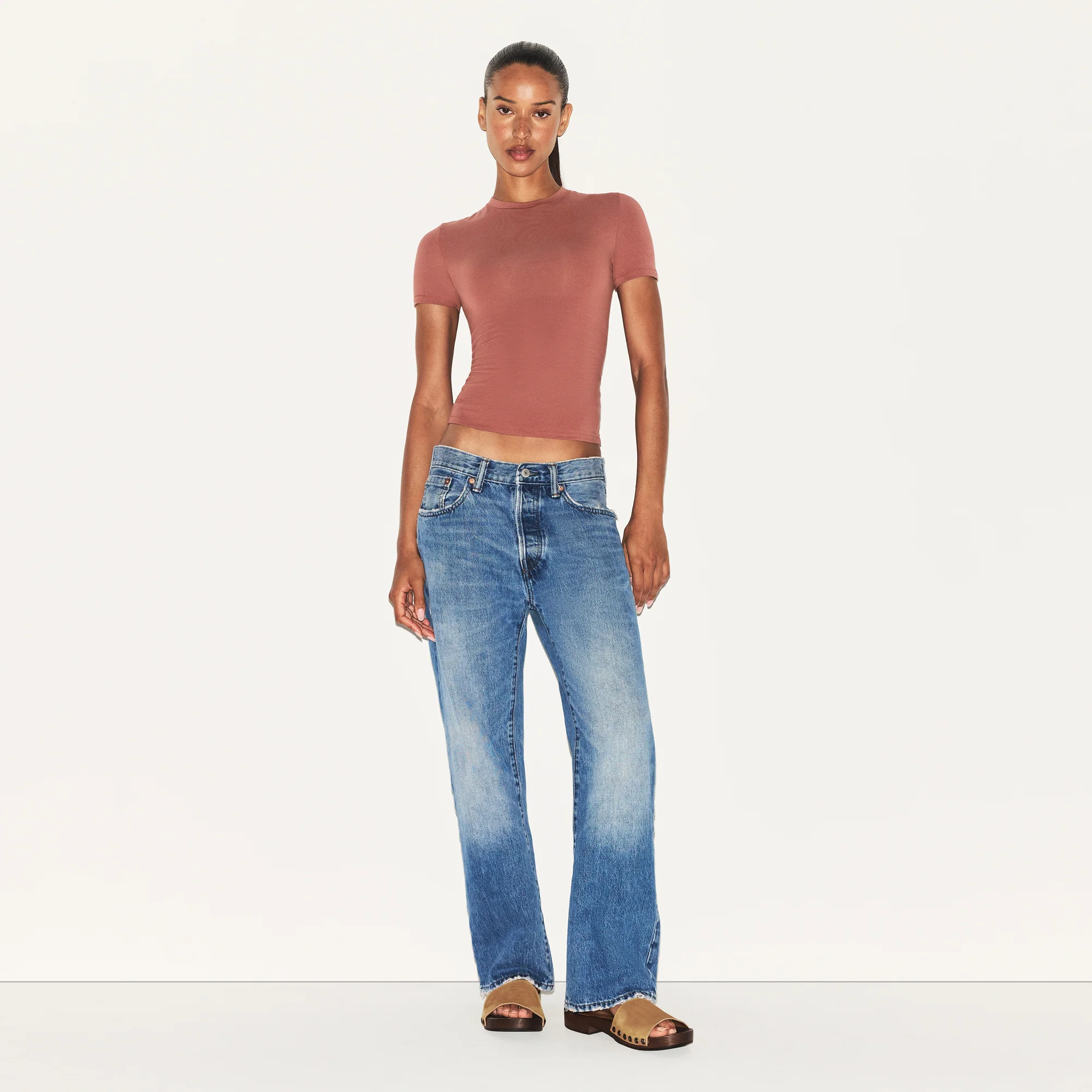 COTTON JERSEY T-SHIRT | REDWOOD