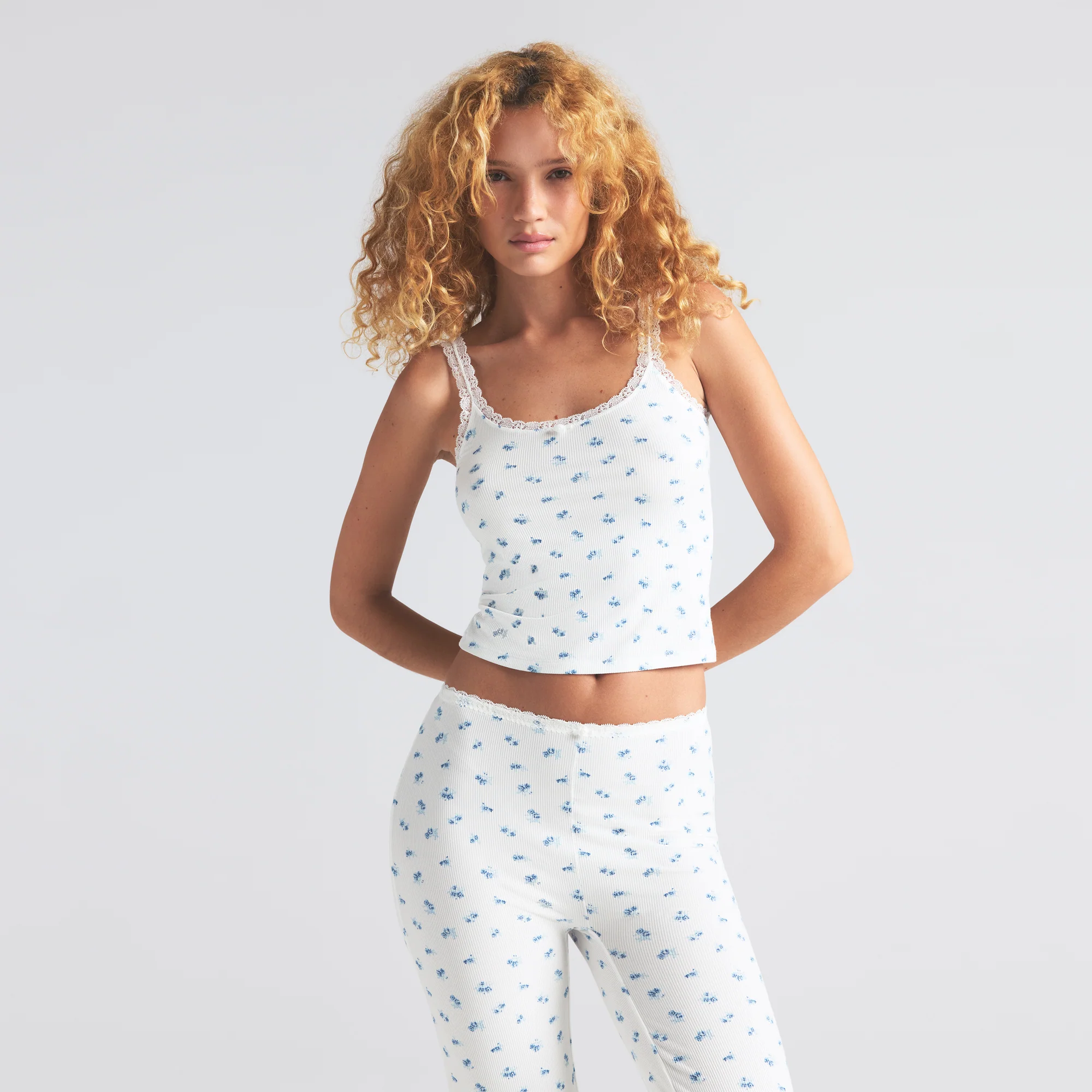 SOFT LOUNGE LACE CAMI | BLUE GARDEN PRINT