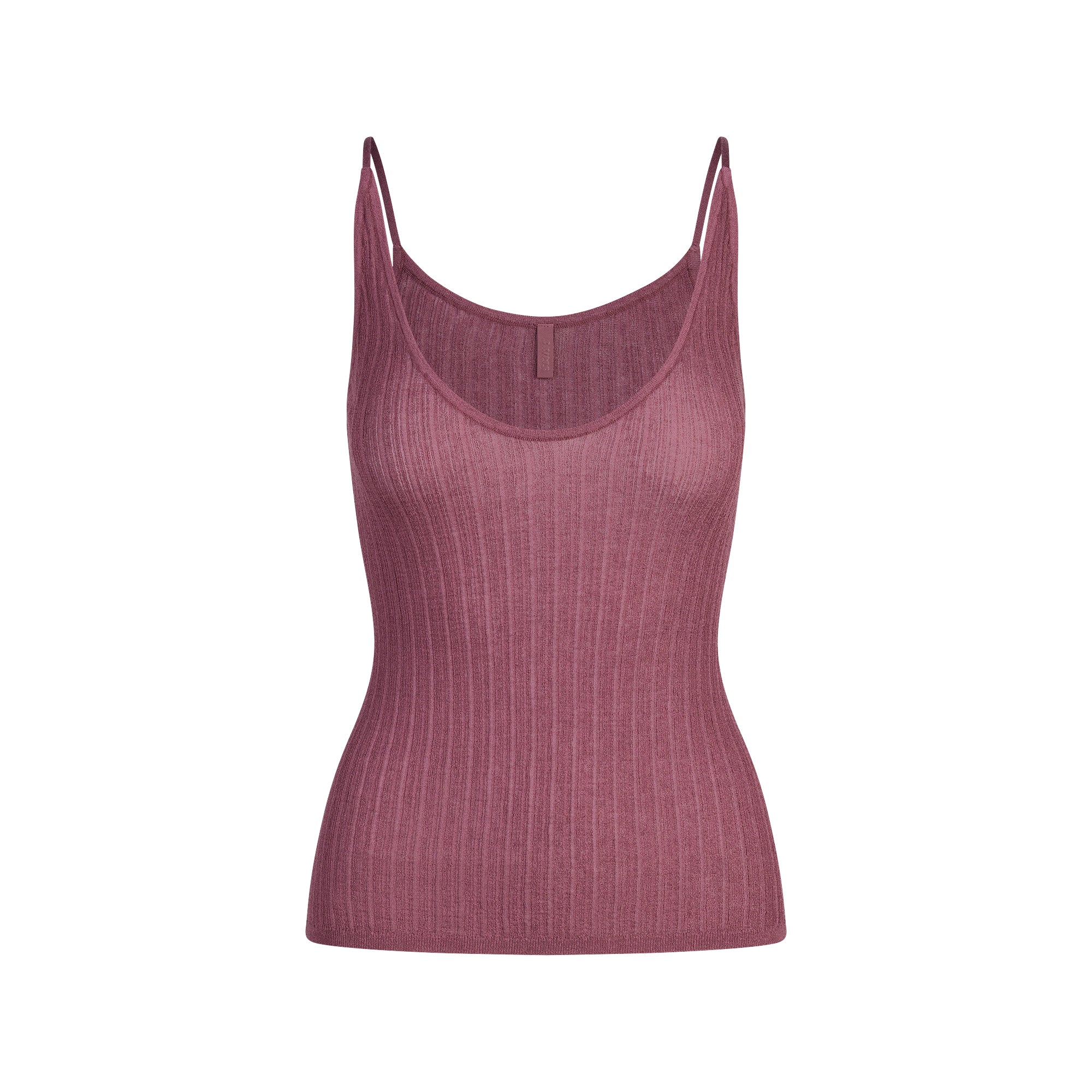 SHEER KNIT PLUNGE TANK | BEET
