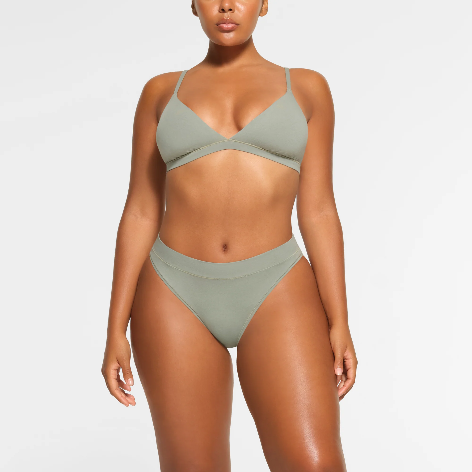 COTTON JERSEY CHEEKY TANGA | SOOT