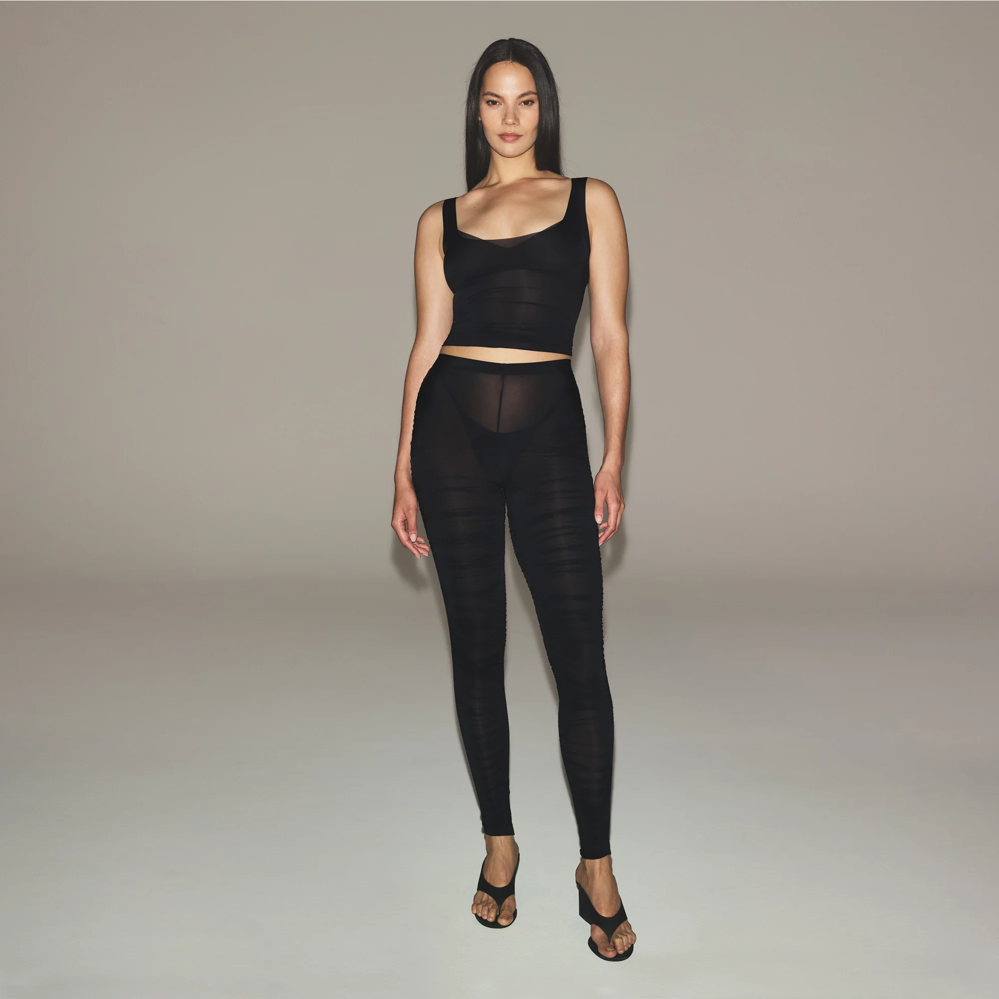 MILKY SHEER TANK | OBSIDIAN