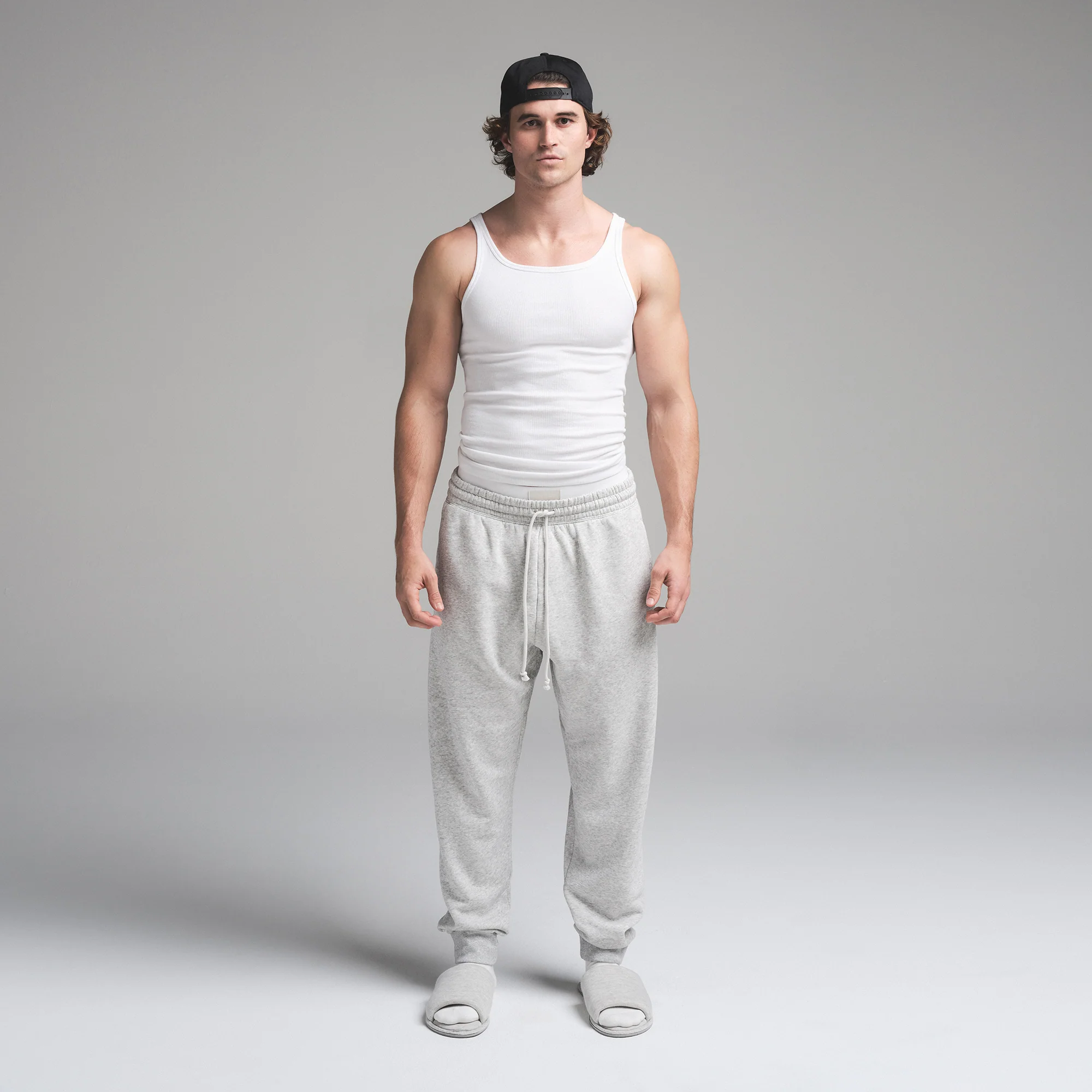 FLEECE LOUNGE MENS TAPERED JOGGER | WASHED ONYX