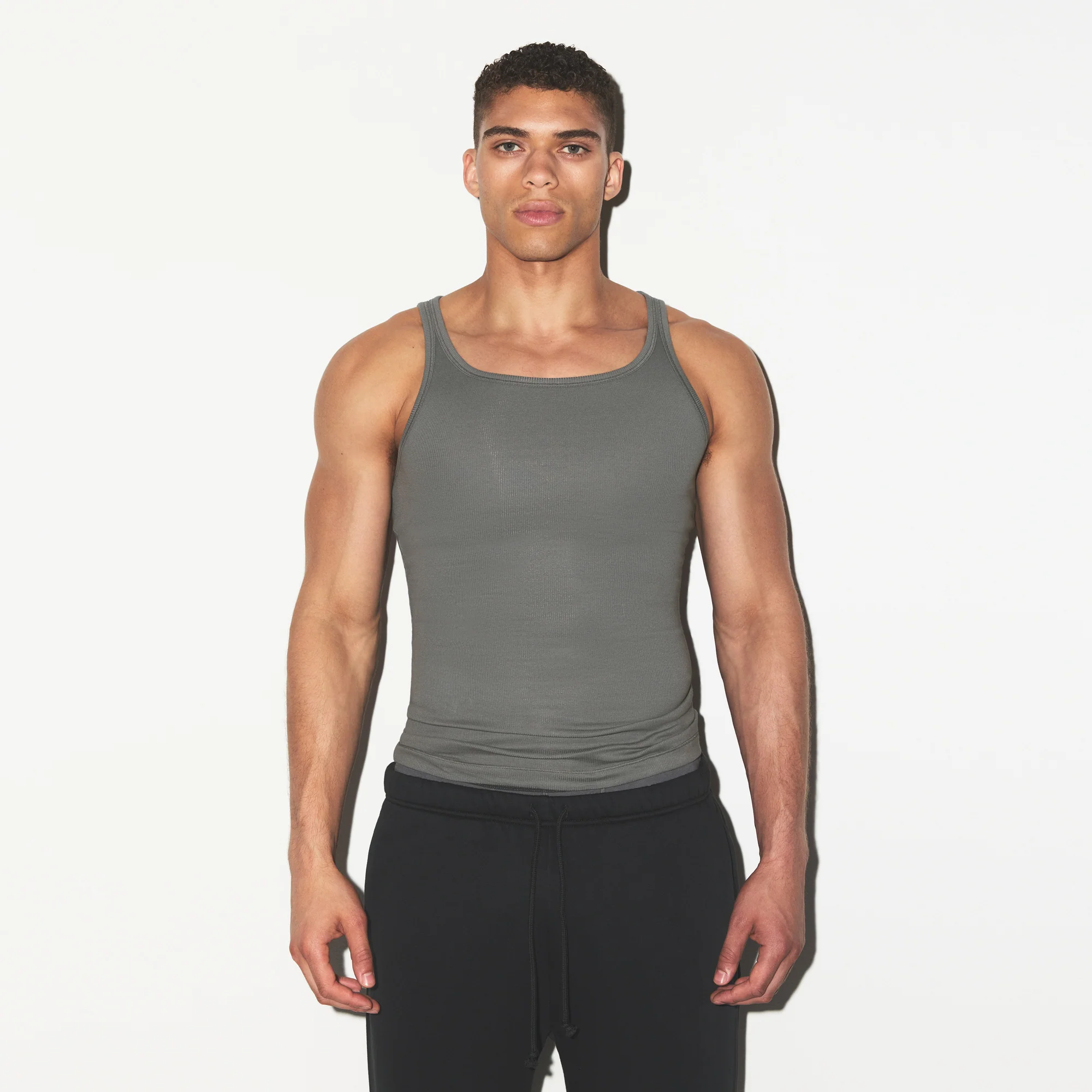 SKIMS COTTON MENS RIB TANK 3-PACK | ECRU RUSSET MULTI