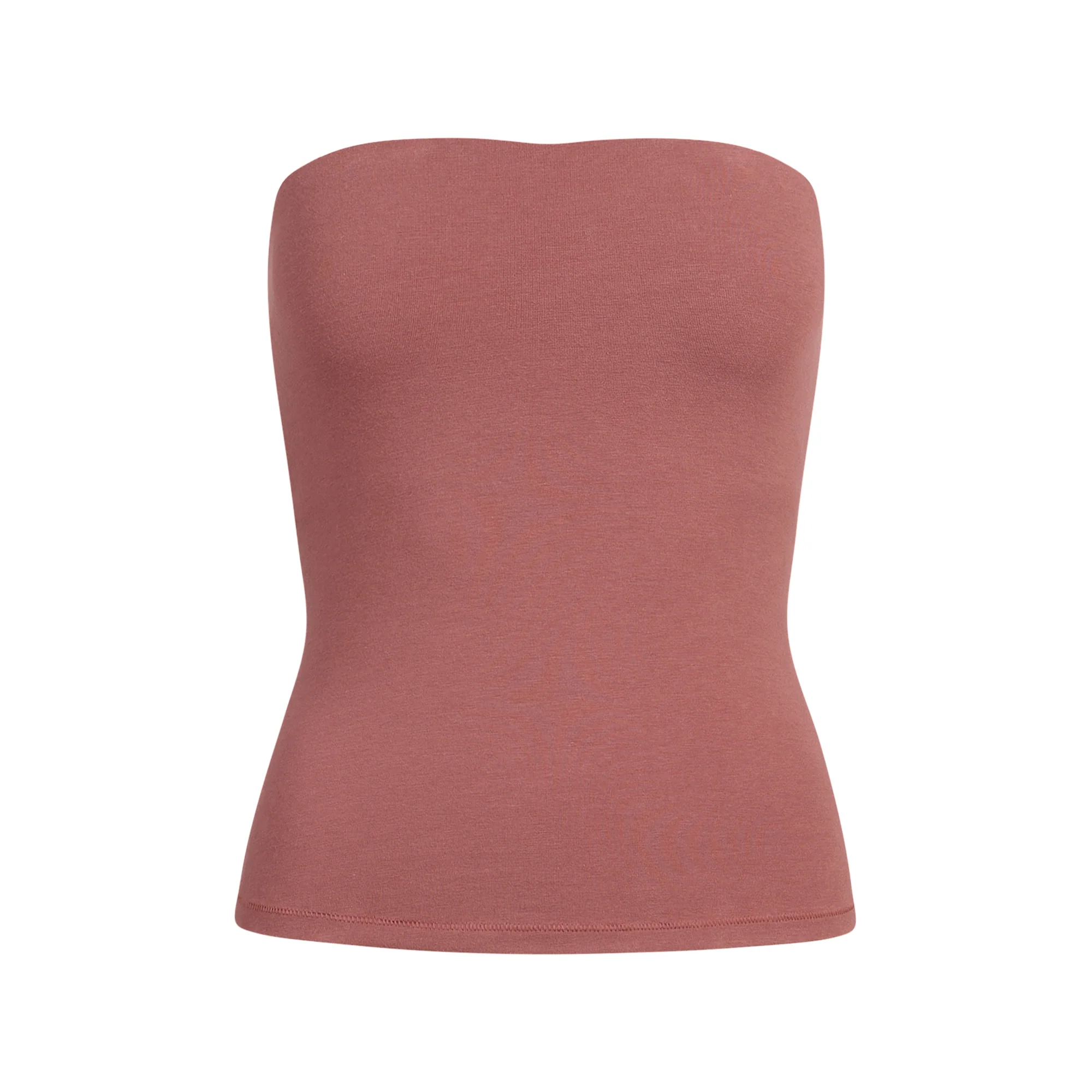 COTTON JERSEY TUBE TOP | REDWOOD