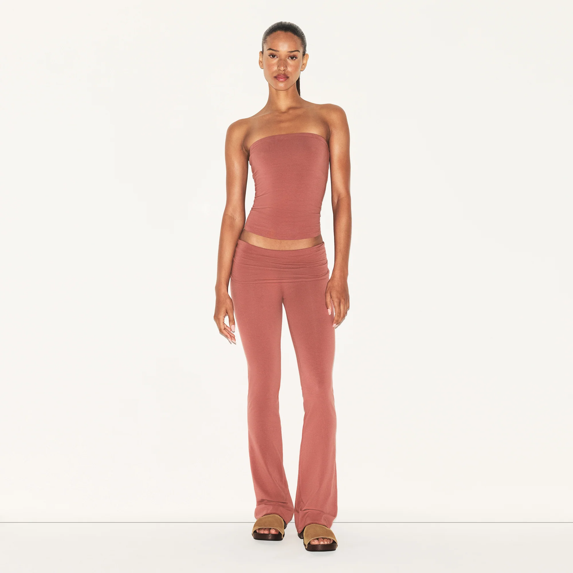 COTTON JERSEY FOLDOVER PANT | REDWOOD