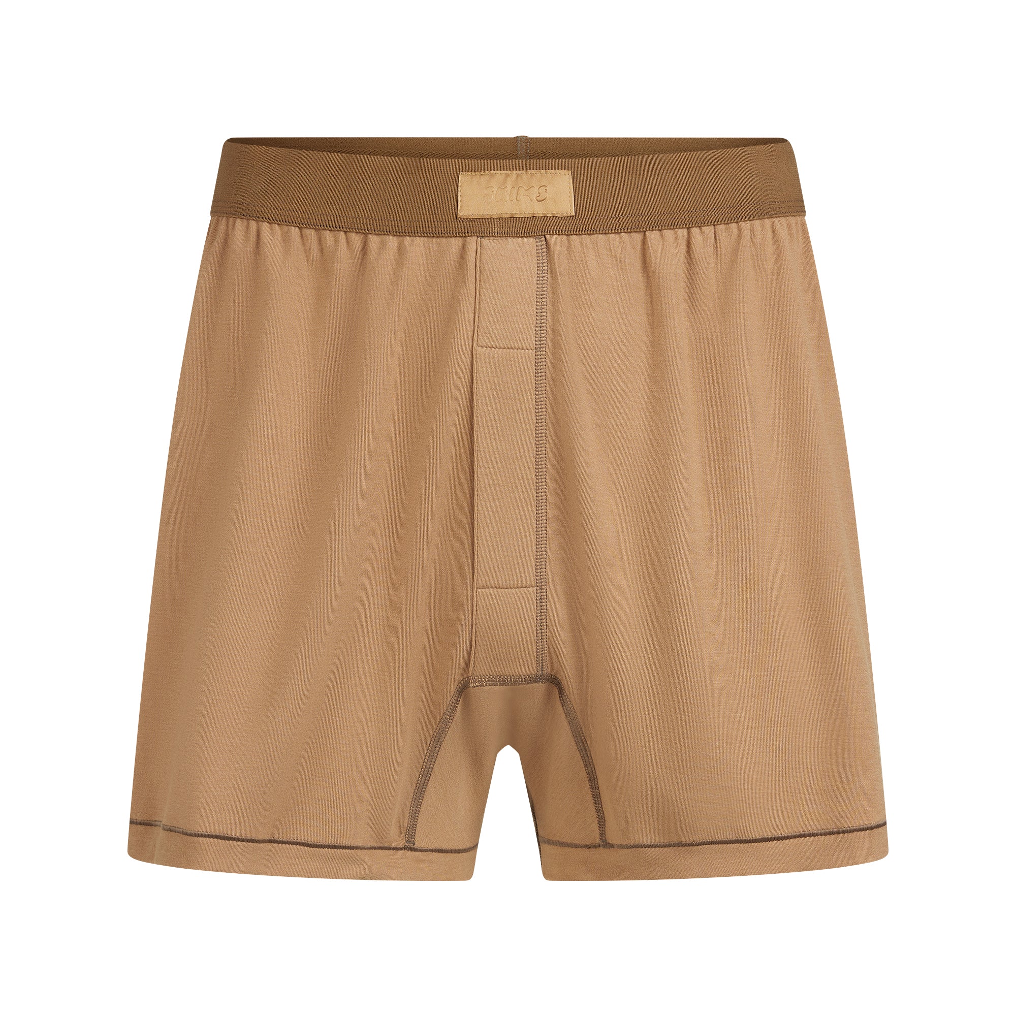 SKIMS COTTON MENS KNIT BOXER | RUSSET