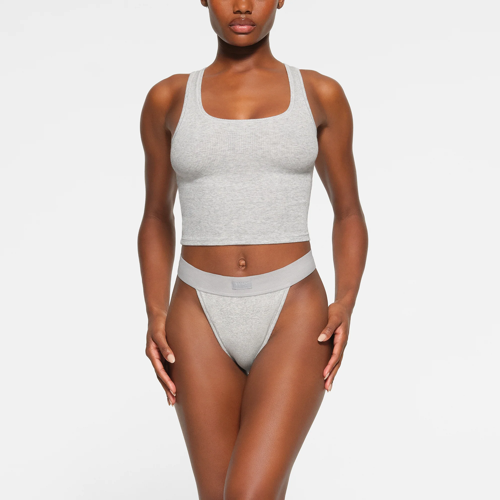 COTTON RIB TANK | LIGHT HEATHER GREY