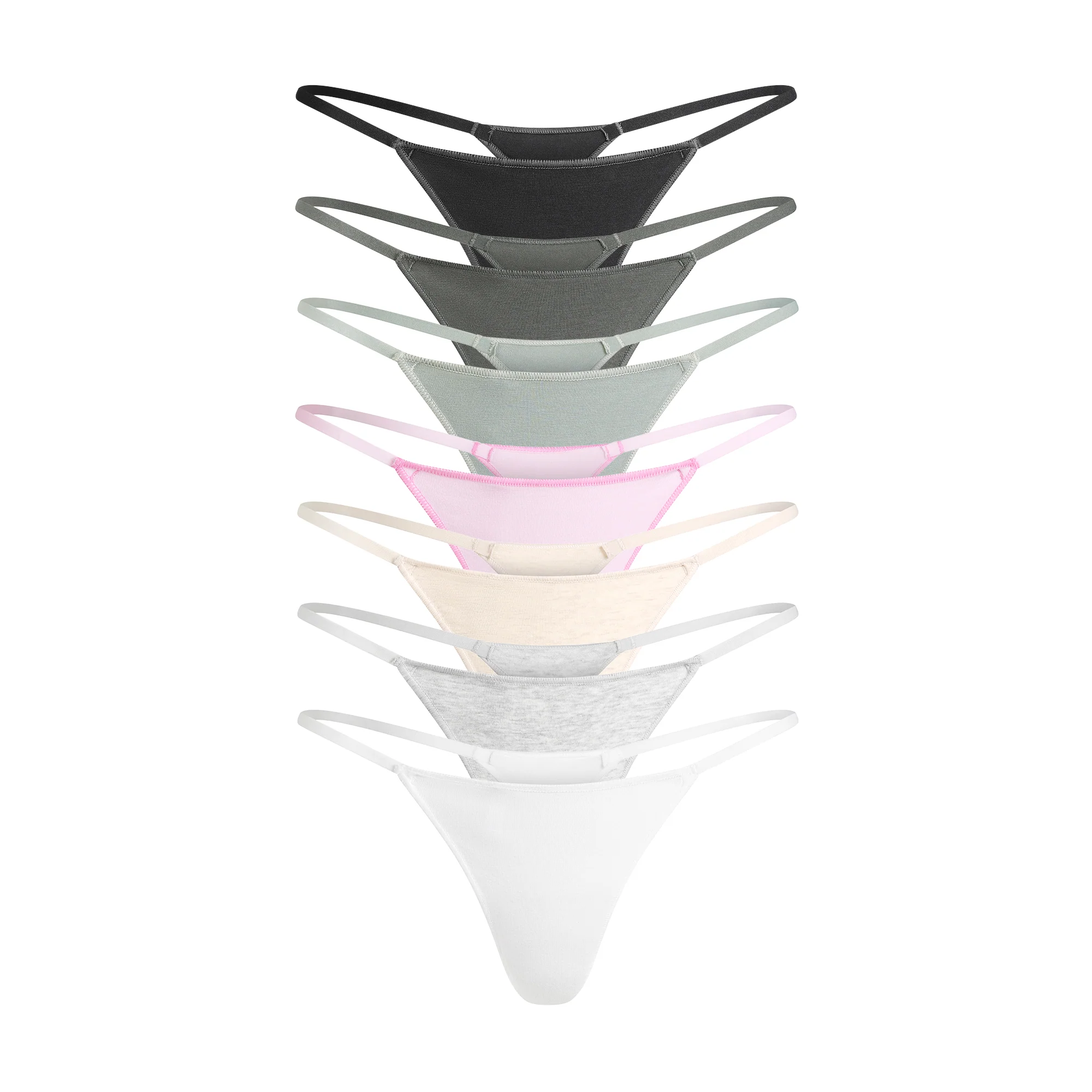 LIGHTWEIGHT COTTON STRING THONG 7-PACK | SNOW MINERAL MULTI