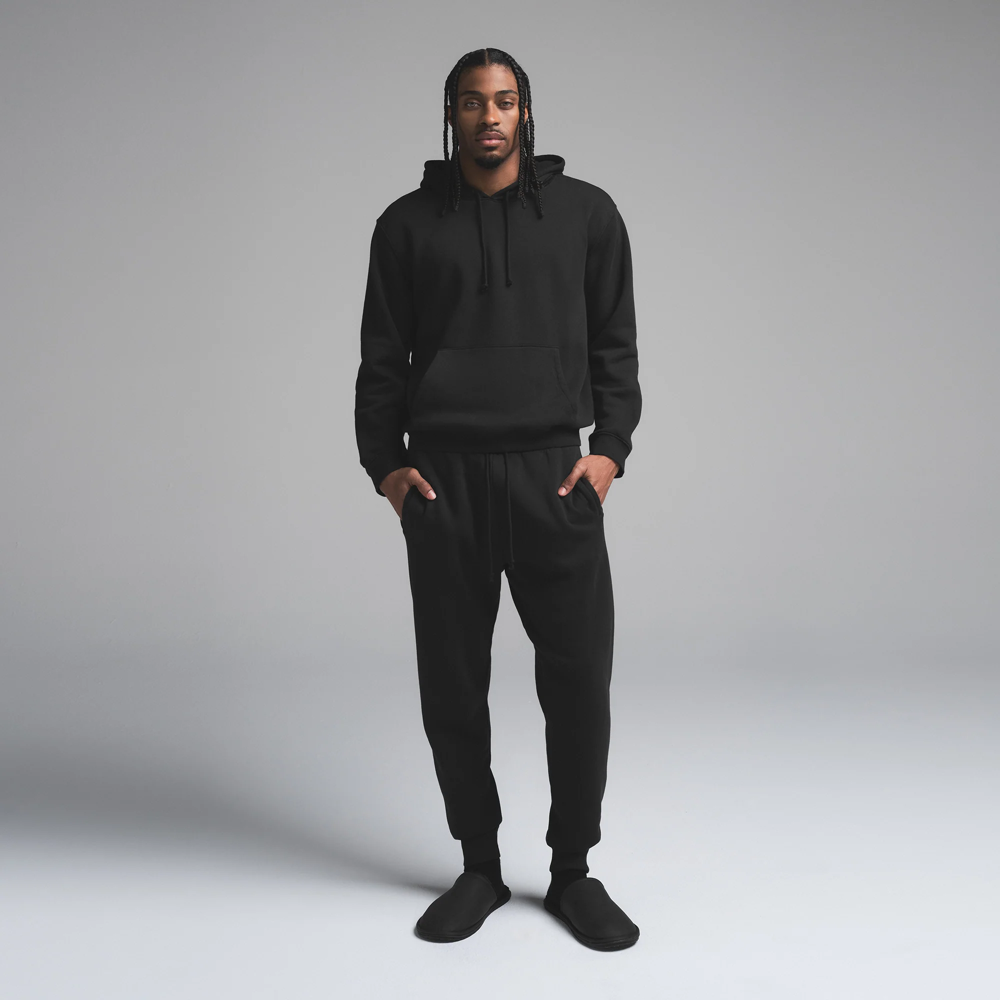 FLEECE LOUNGE MENS TAPERED JOGGER | WASHED ONYX