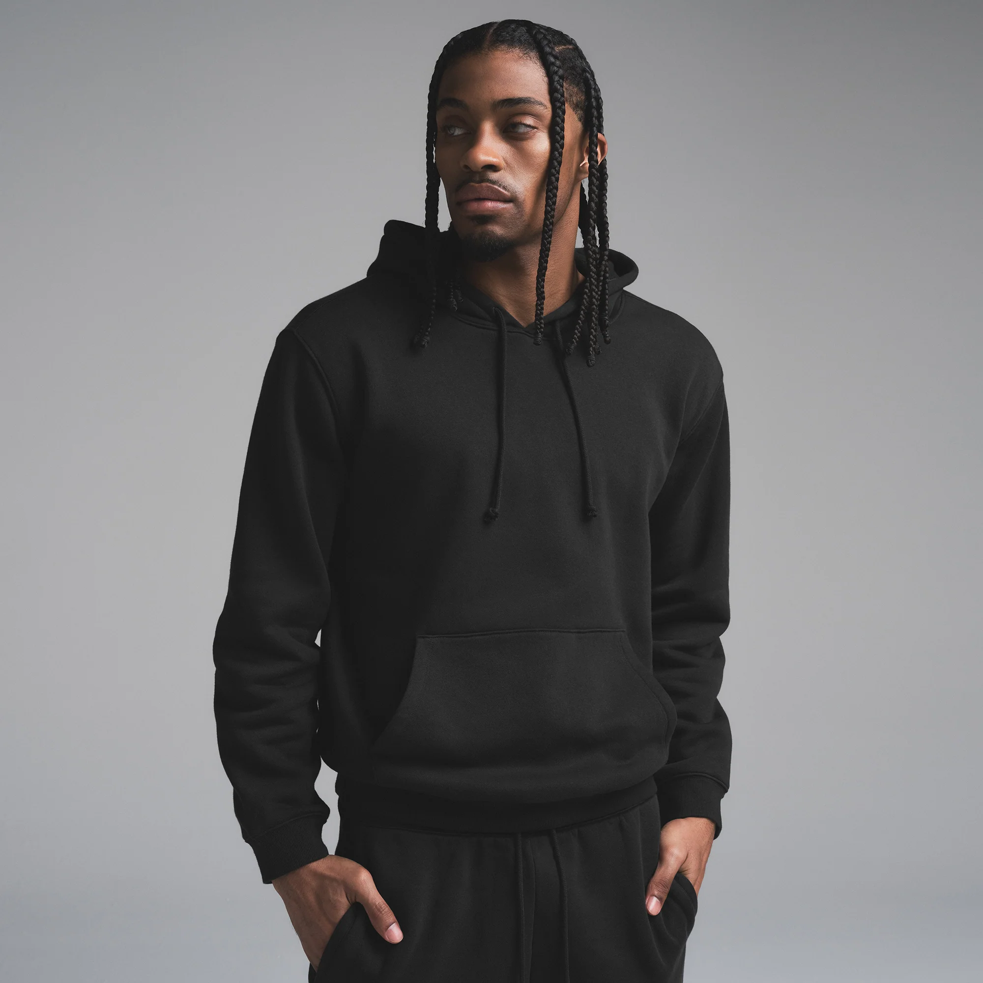 FLEECE LOUNGE MENS CLASSIC HOODIE | WASHED ONYX