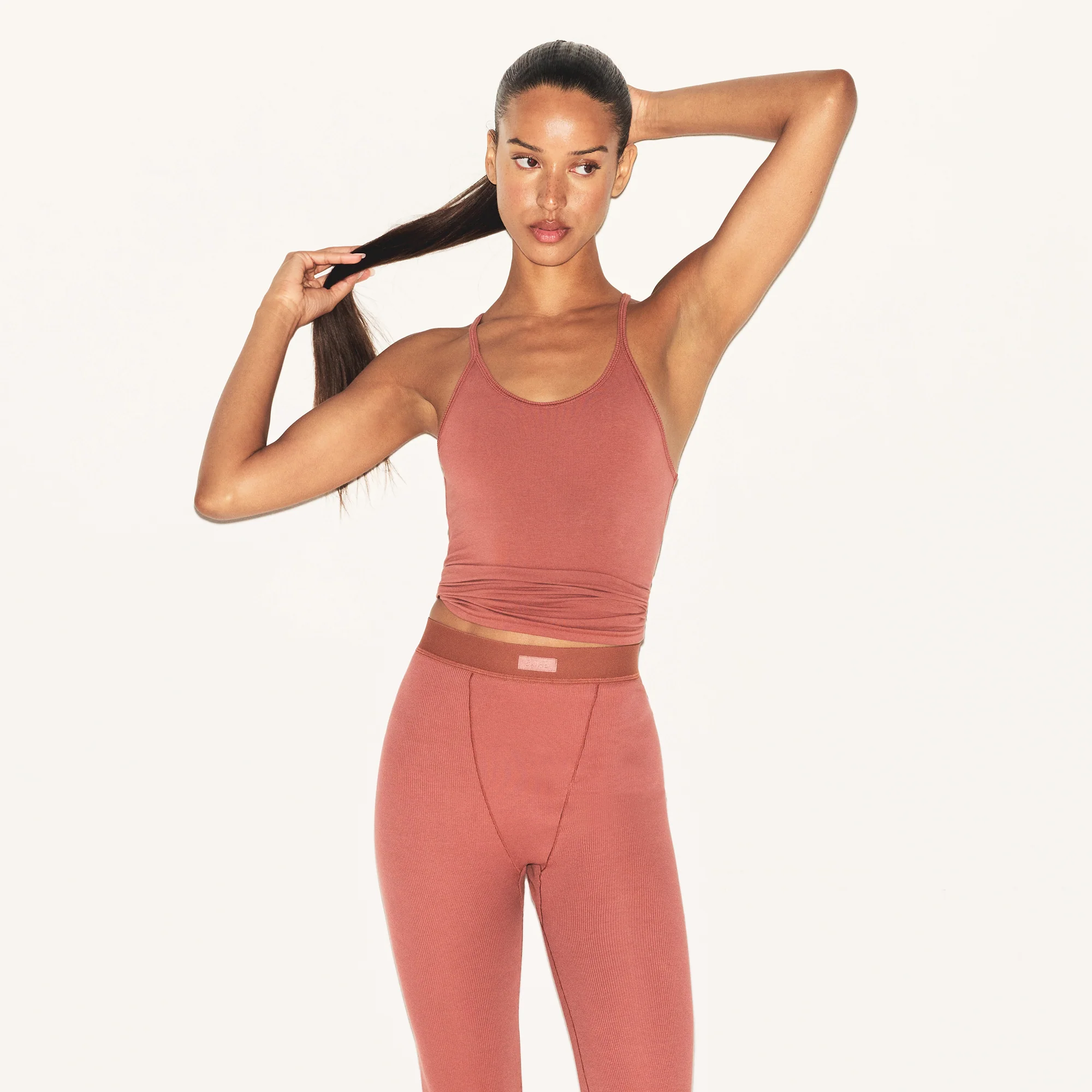 COTTON RIB LEGGING | REDWOOD