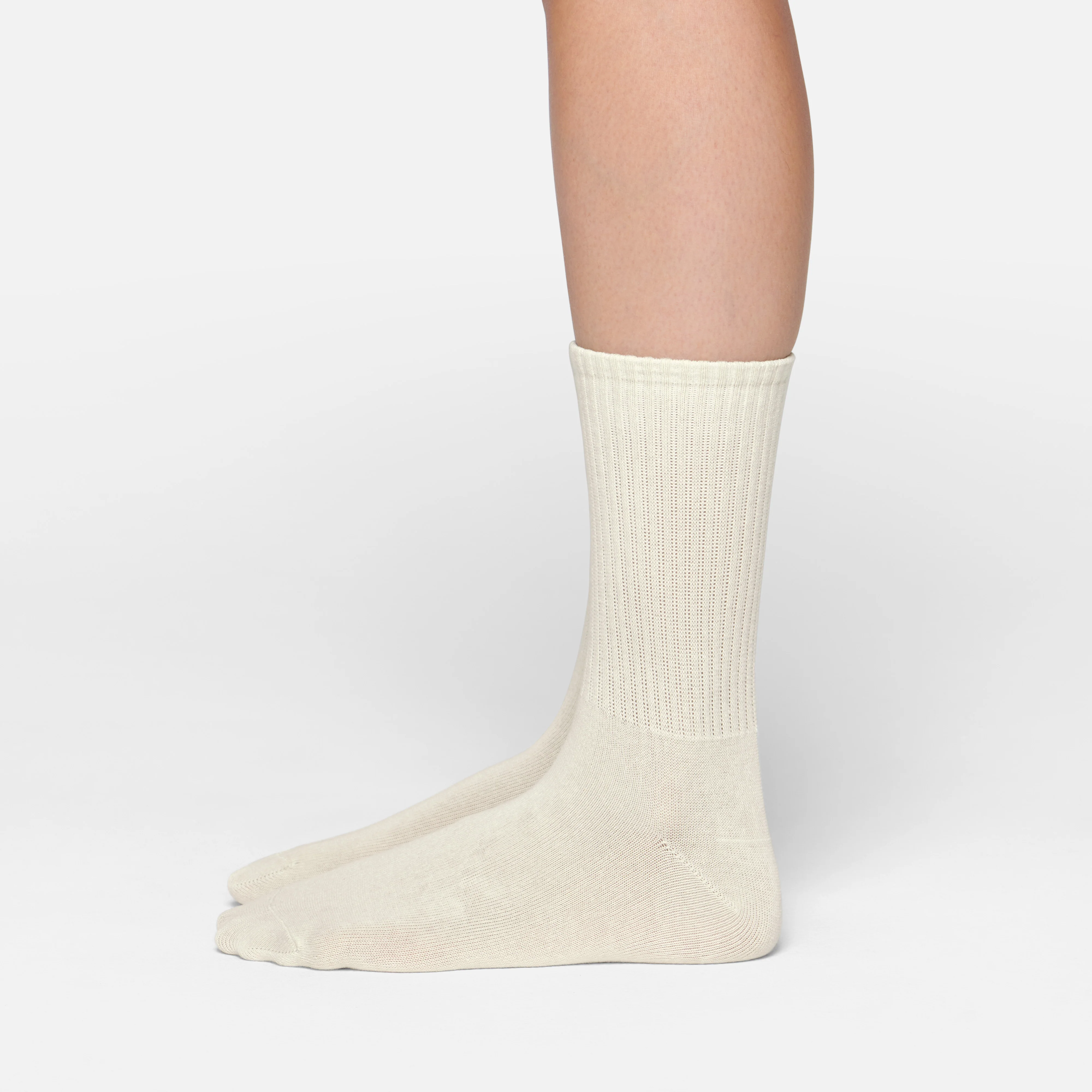 RIBBED CREW SOCK | SNOW