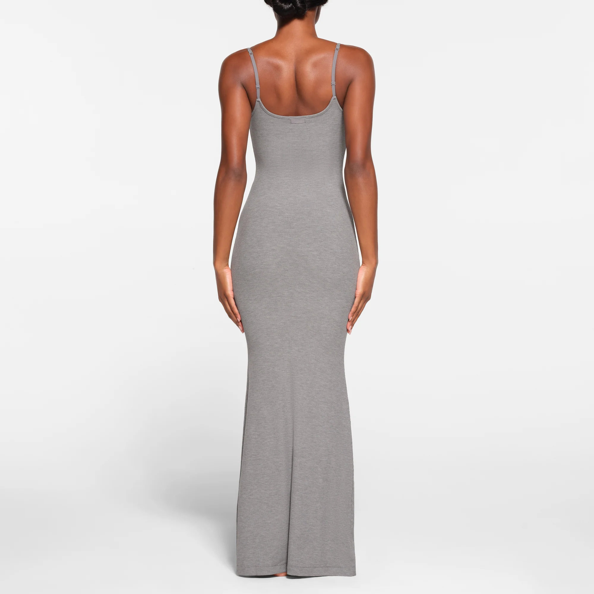 SOFT LOUNGE LONG SLIP DRESS | ONYX