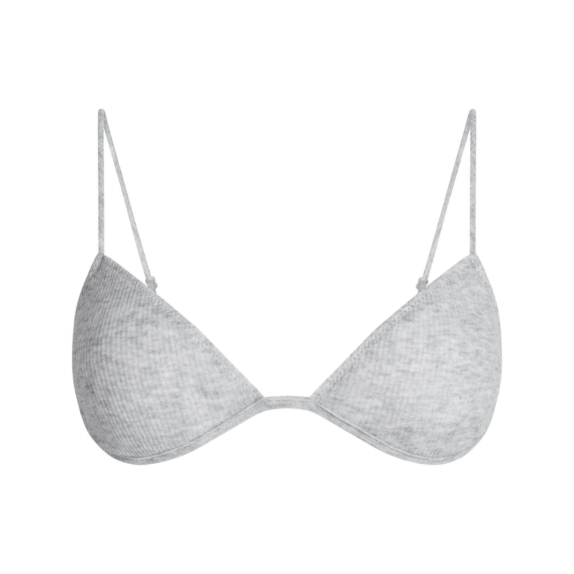 SHEER RIB SKIMPY TRIANGLE BRALETTE | LIGHT HEATHER GREY