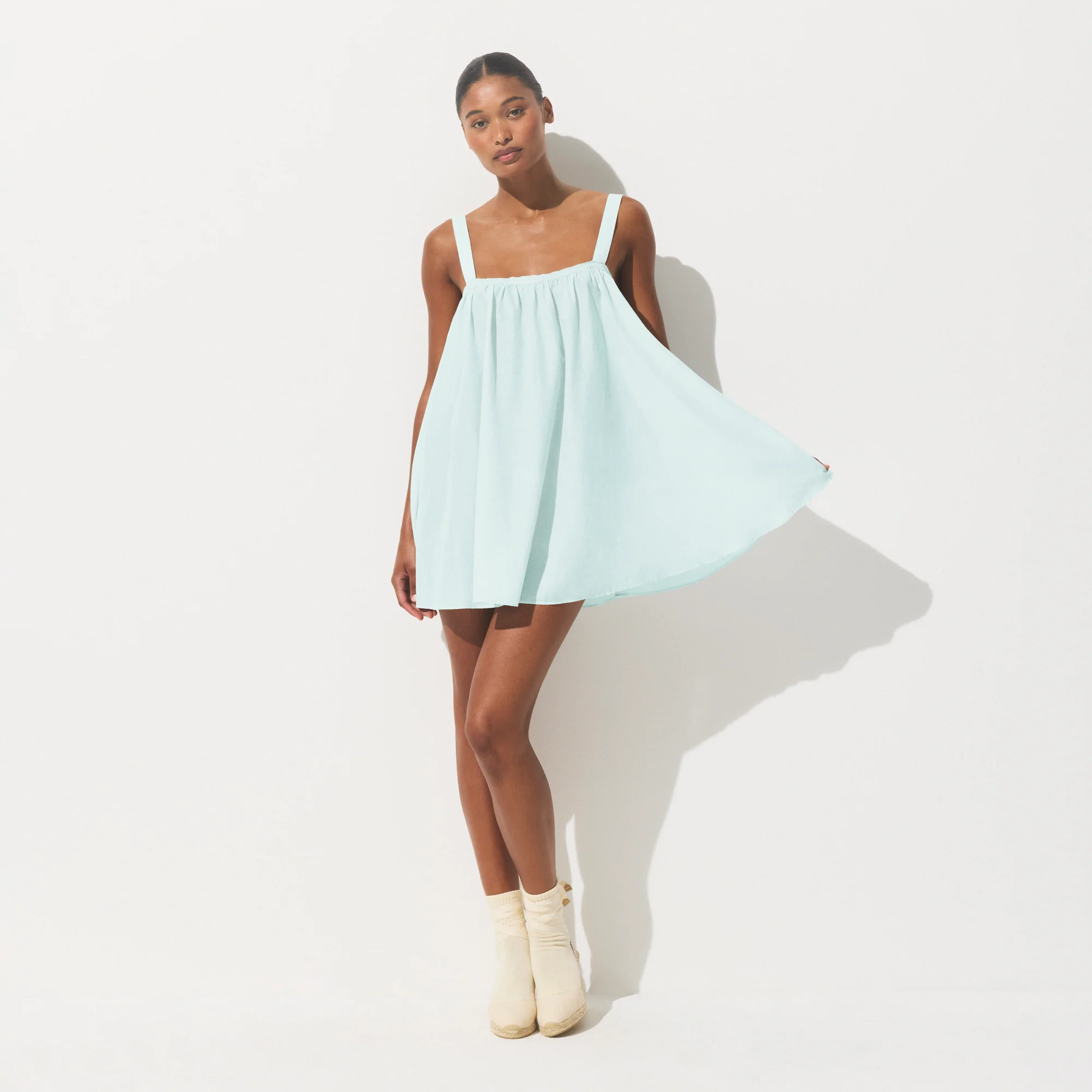 COTTON VOILE MINI DRESS | FROST
