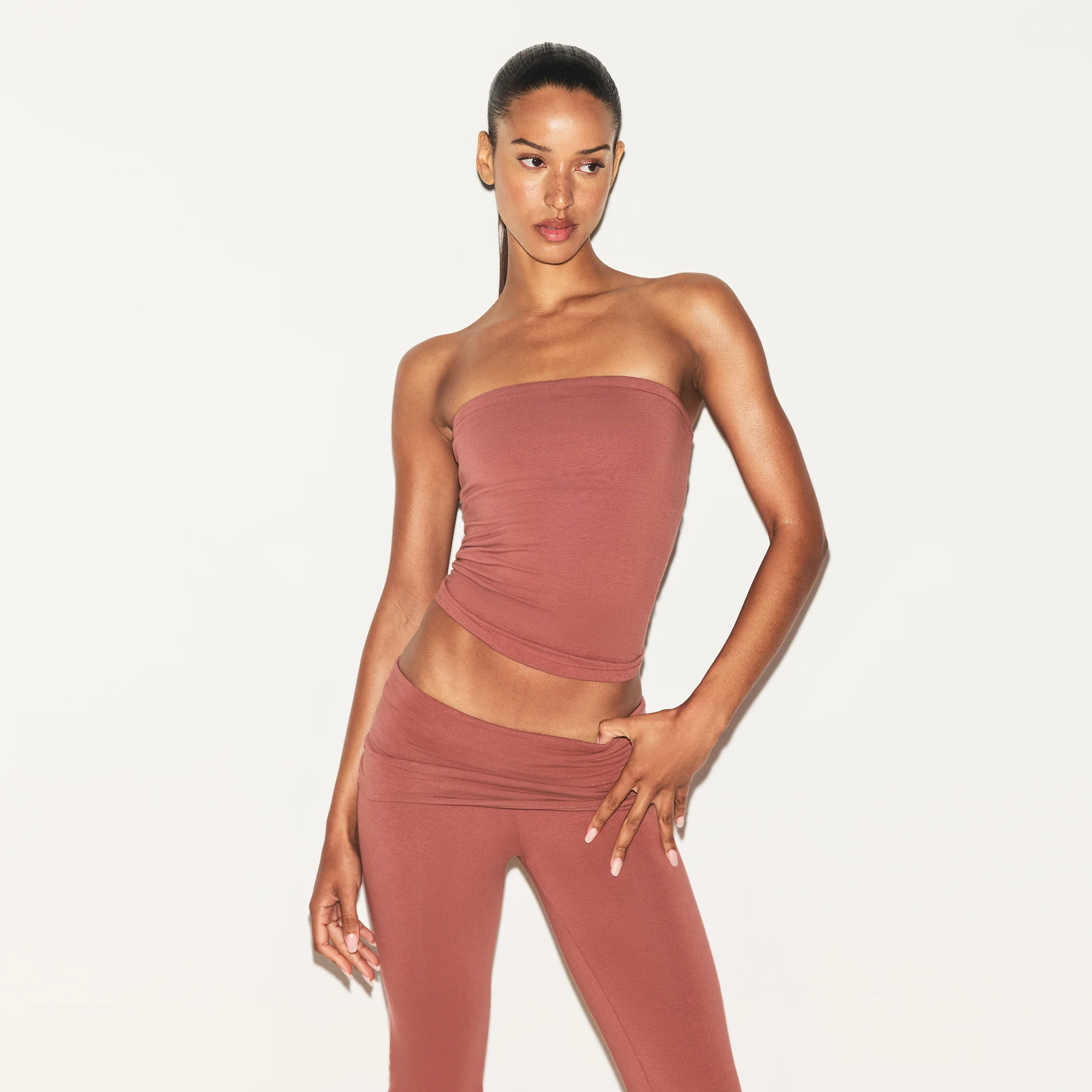 COTTON JERSEY FOLDOVER PANT | REDWOOD