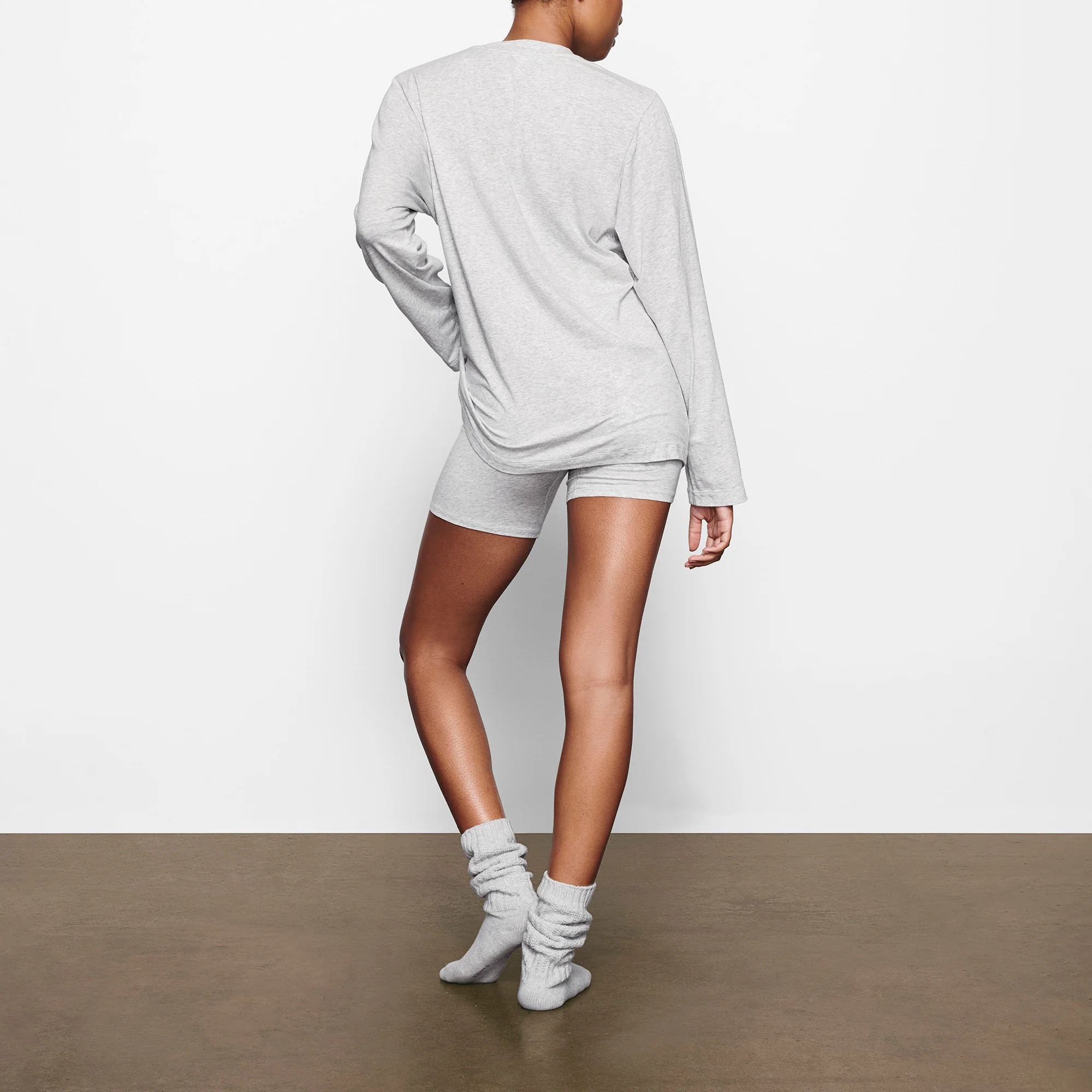 BOYFRIEND LONG SLEEVE T-SHIRT | LIGHT HEATHER GREY