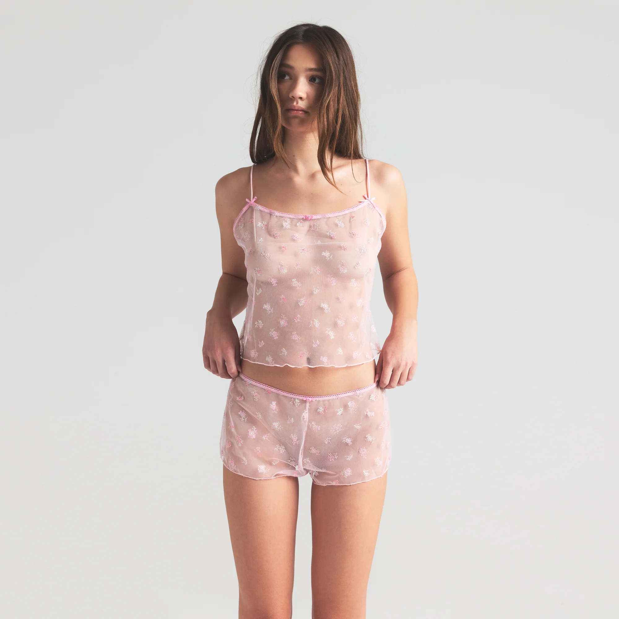 SPRING INTIMATES CAMI AND SHORT SET | CHERRY BLOSSOM MULTI TULLE