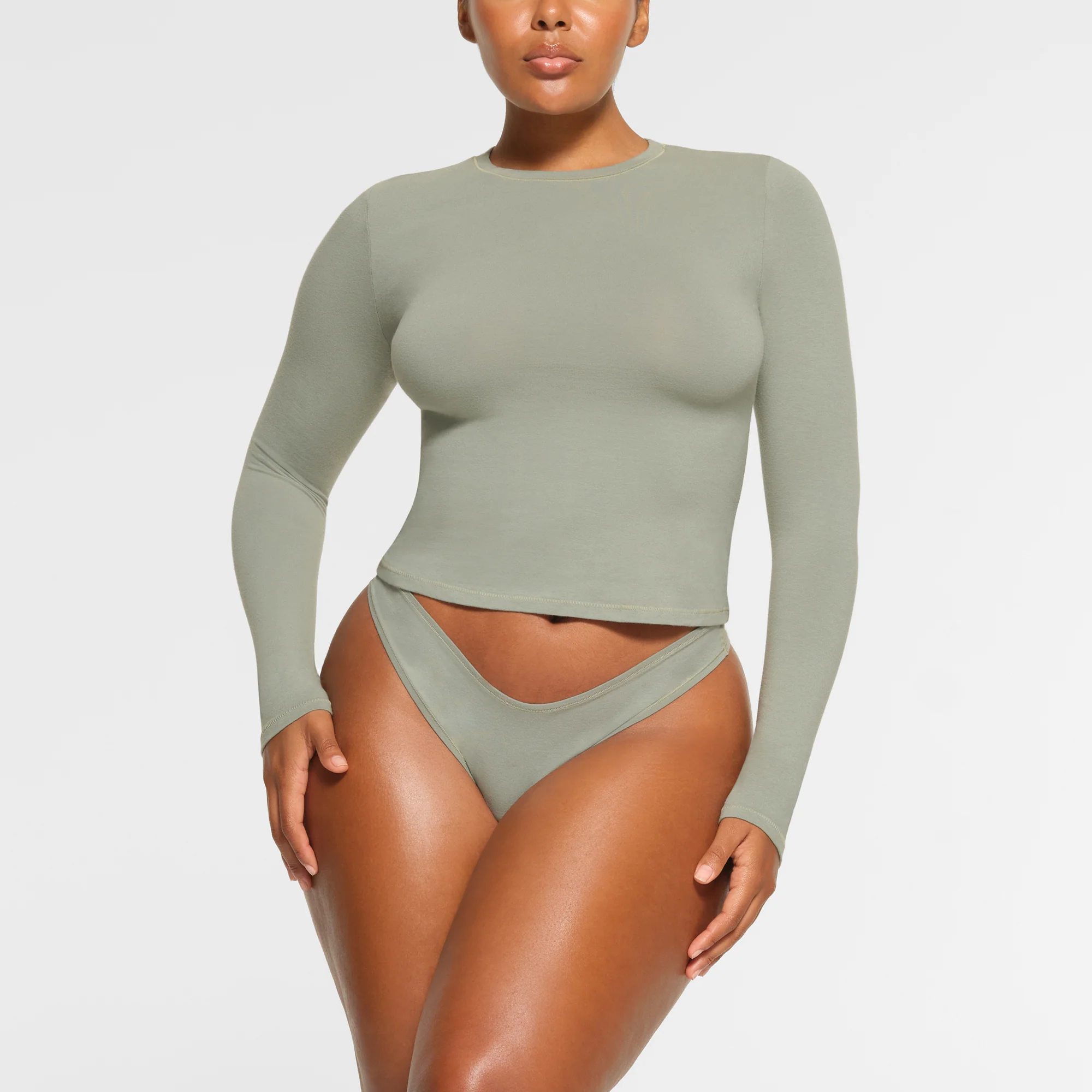 COTTON JERSEY LONG SLEEVE T-SHIRT | SOOT