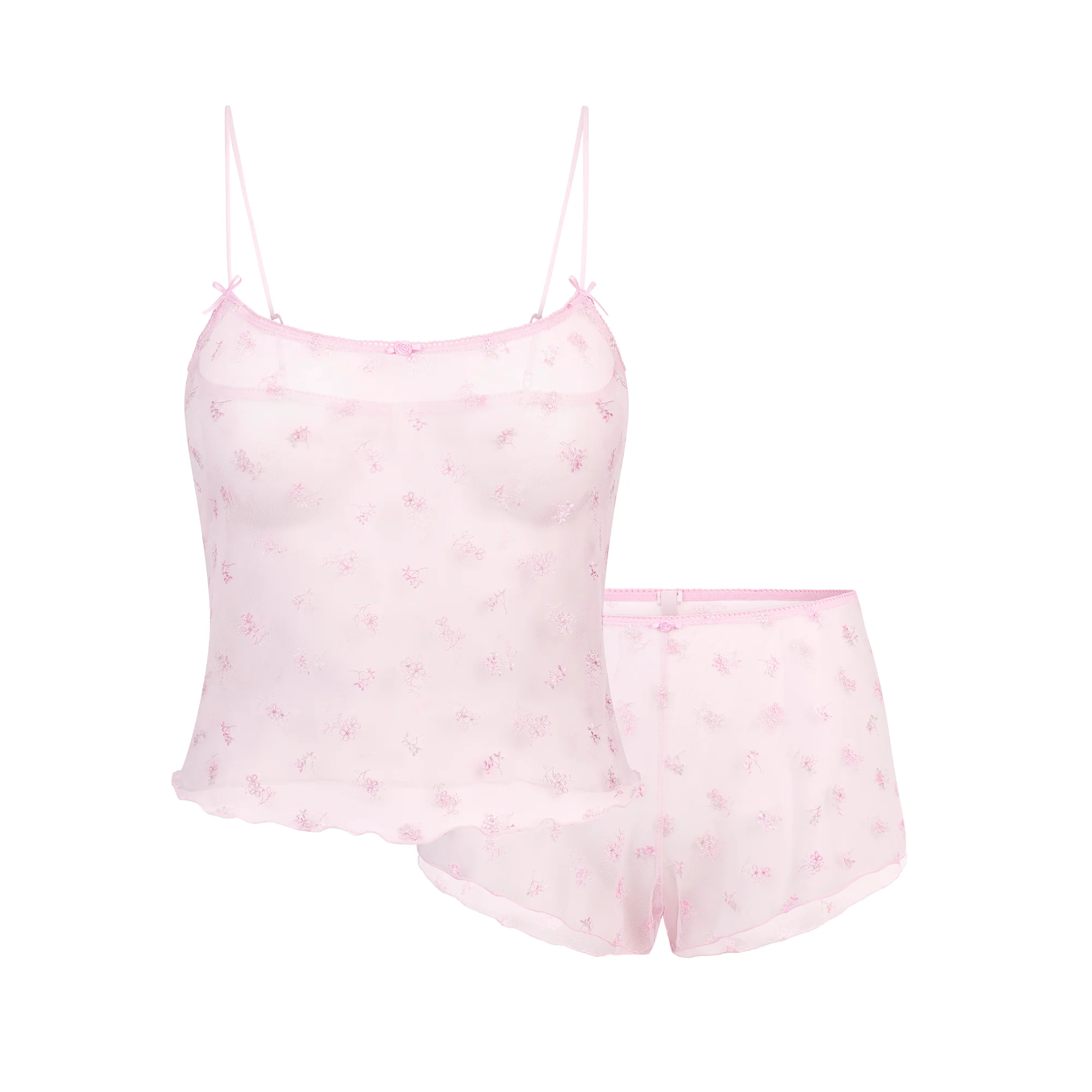 SPRING INTIMATES CAMI AND SHORT SET | CHERRY BLOSSOM MULTI TULLE