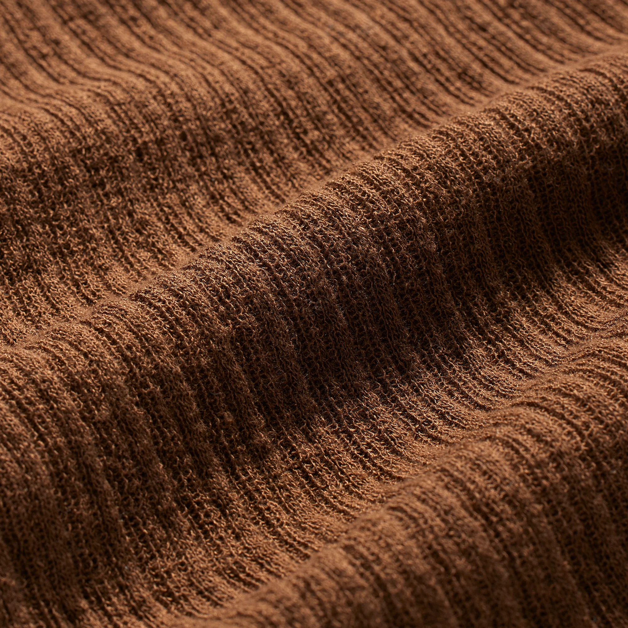 SHEER KNIT LONG SLEEVE HENLEY | BISON