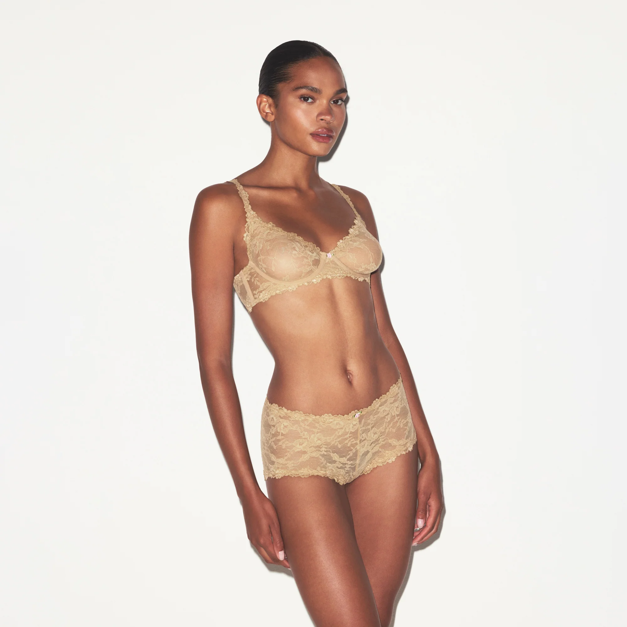 STRETCH LACE BOY SHORT | DELTA