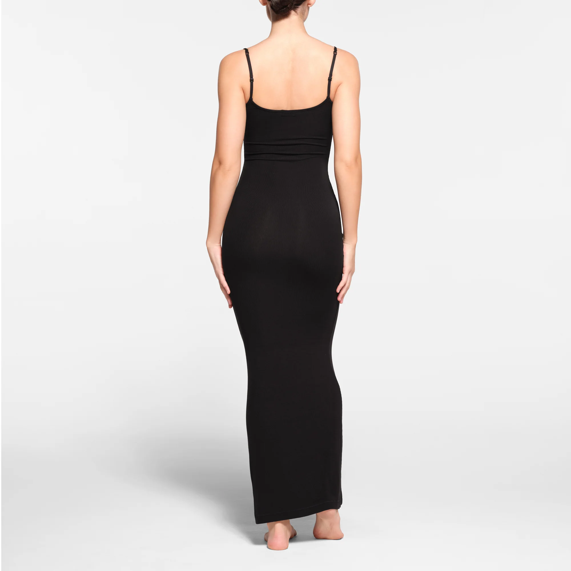 SOFT LOUNGE LONG SLIP DRESS | ONYX