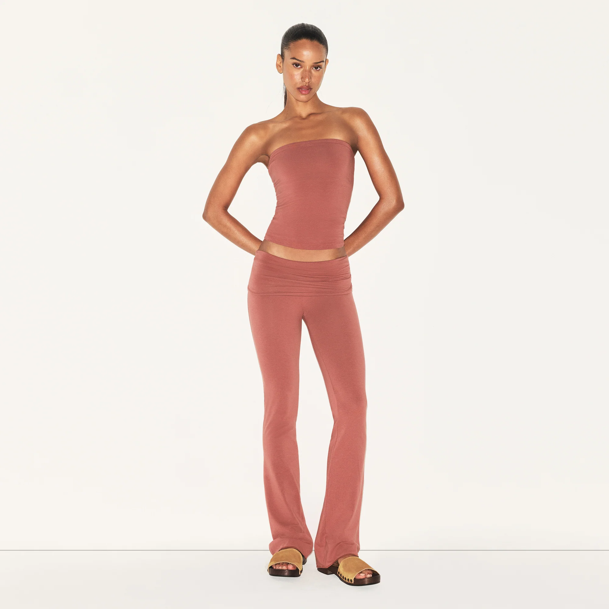 COTTON JERSEY TUBE TOP | REDWOOD