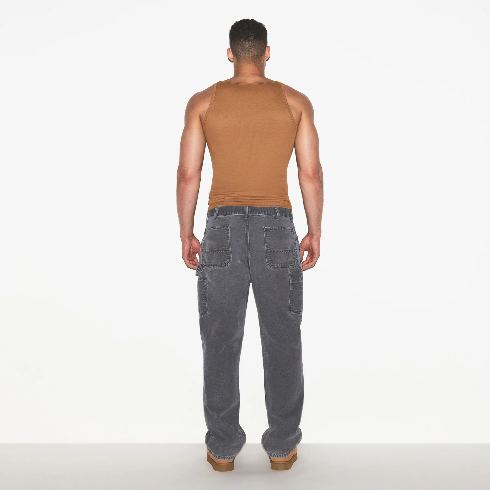 SKIMS COTTON MENS RIB TANK 3-PACK | ECRU RUSSET MULTI