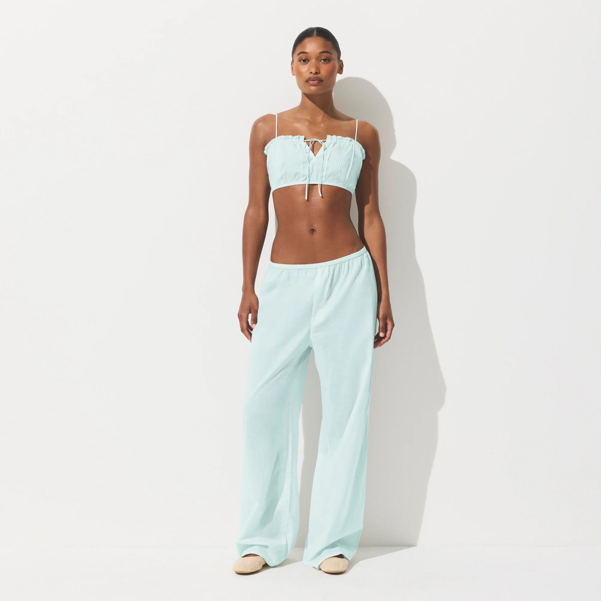 COTTON VOILE LOOSE PANT | FROST