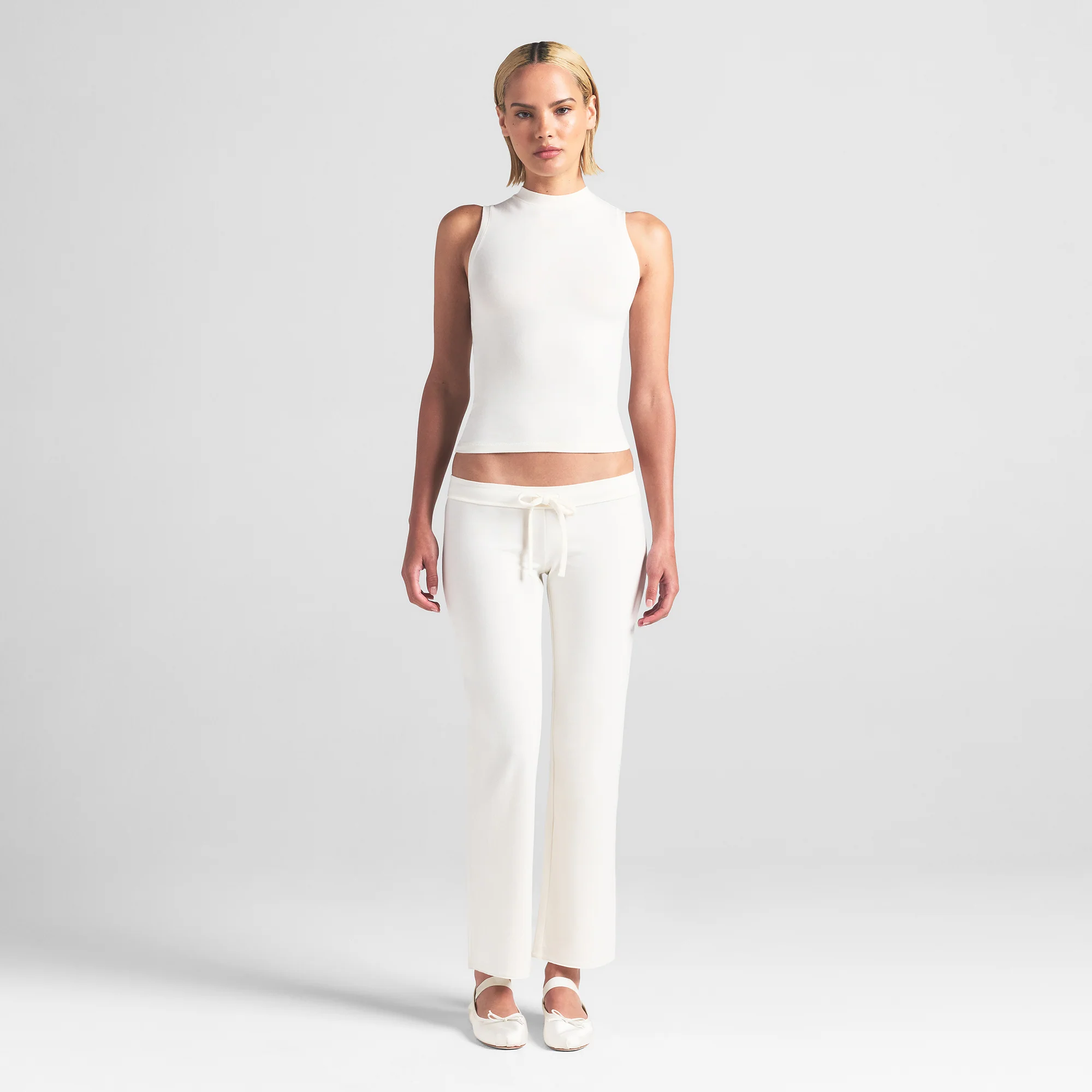 COTTON JERSEY LOW RISE CROP PANT | REDWOOD