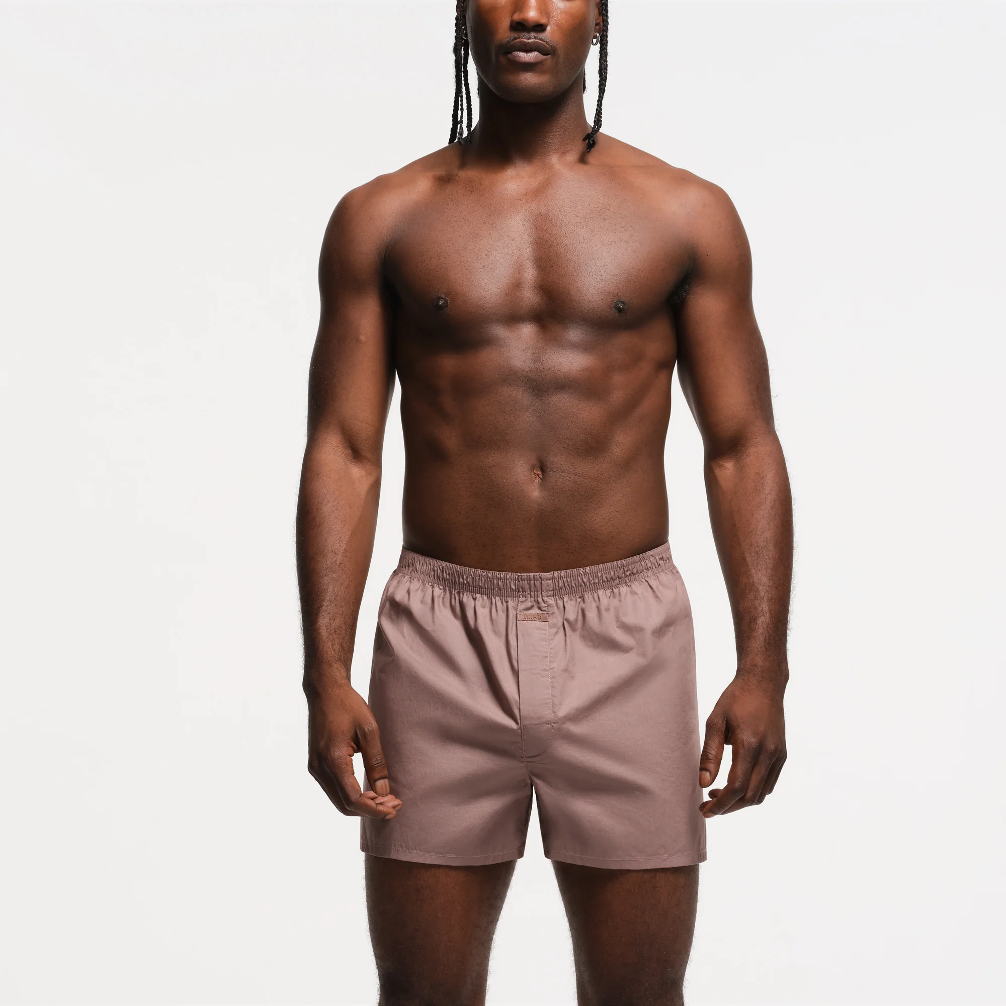 COTTON POPLIN MENS BOXER | PLATINUM FOULARD PRINT