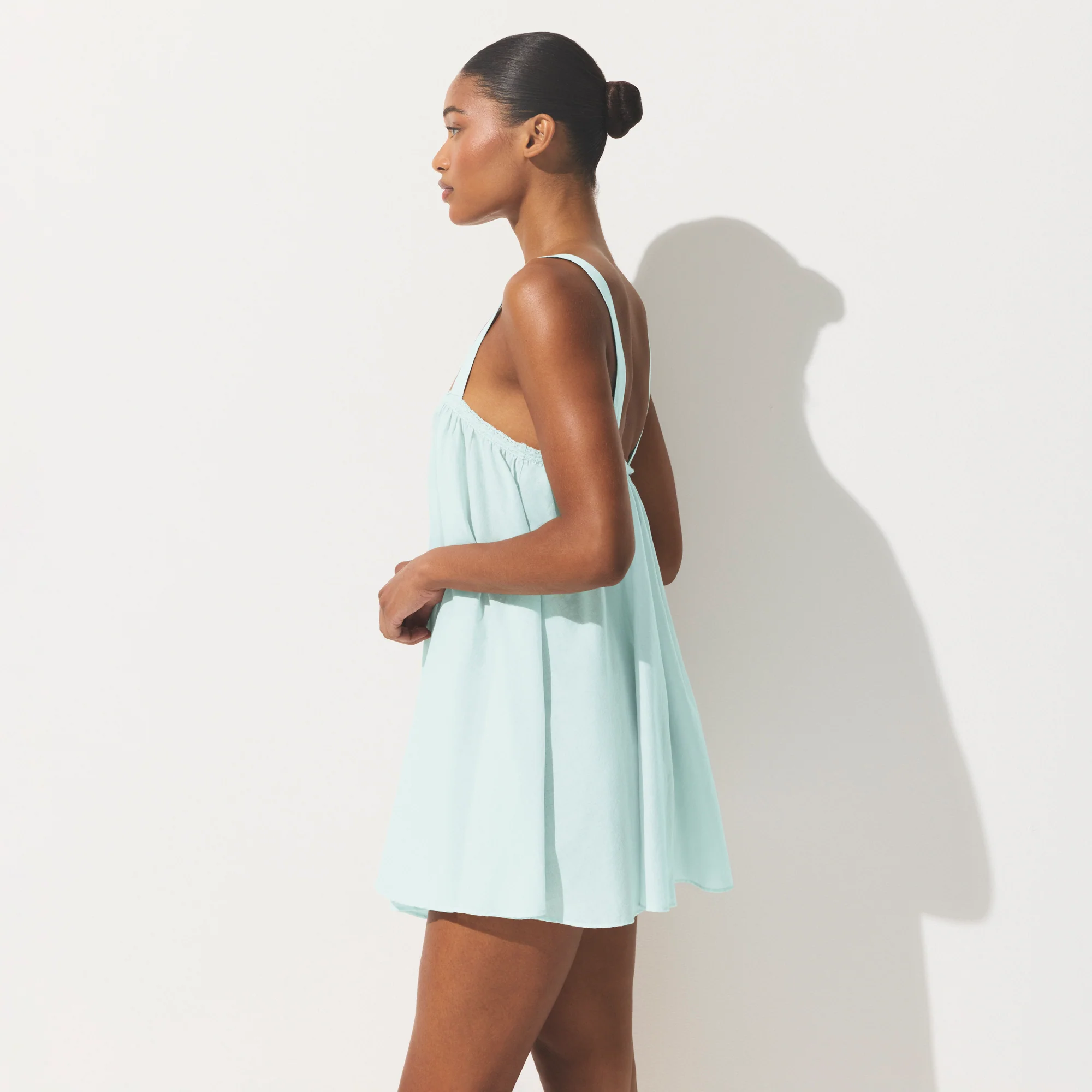 COTTON VOILE MINI DRESS | FROST