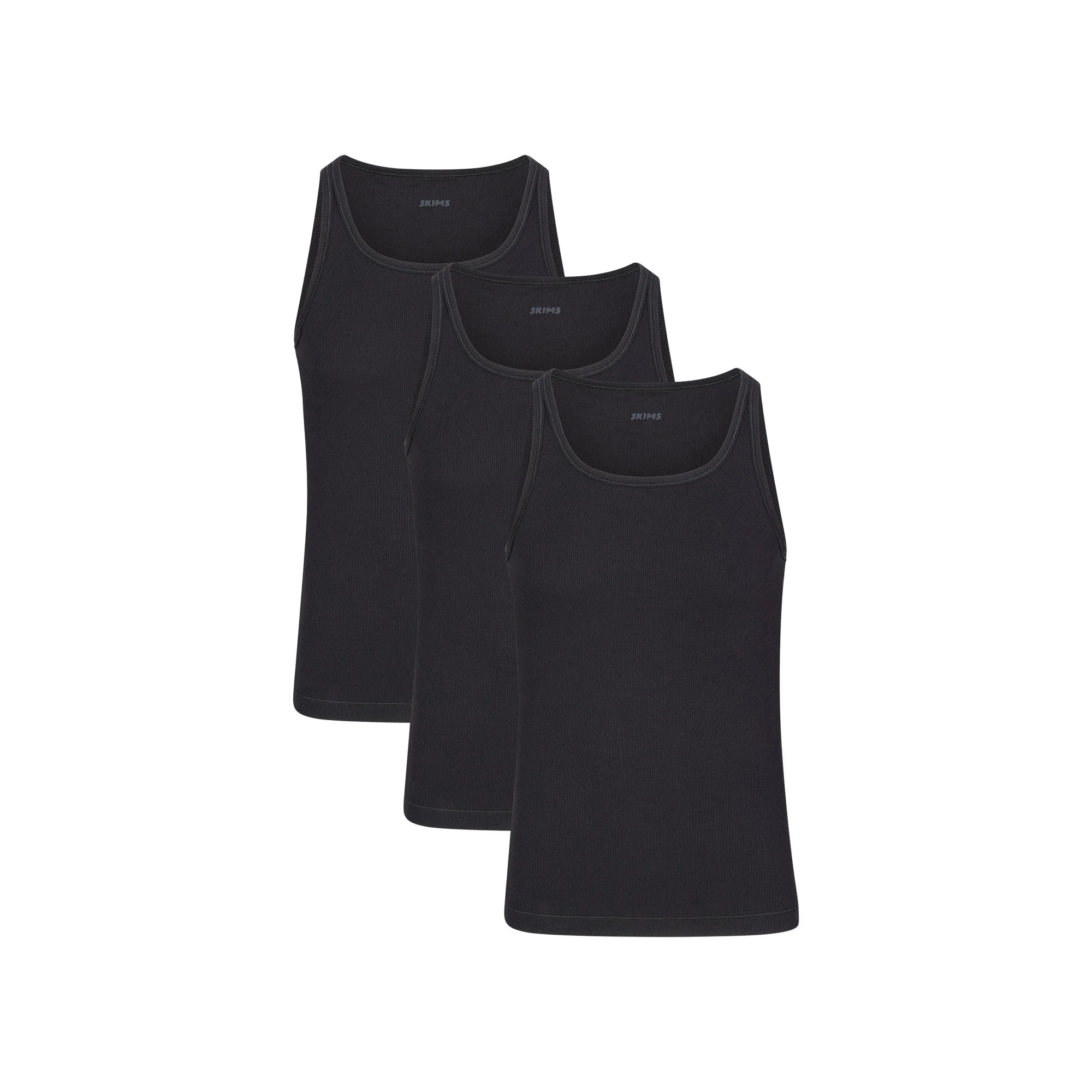 SKIMS COTTON MENS RIB TANK 3-PACK | ECRU RUSSET MULTI