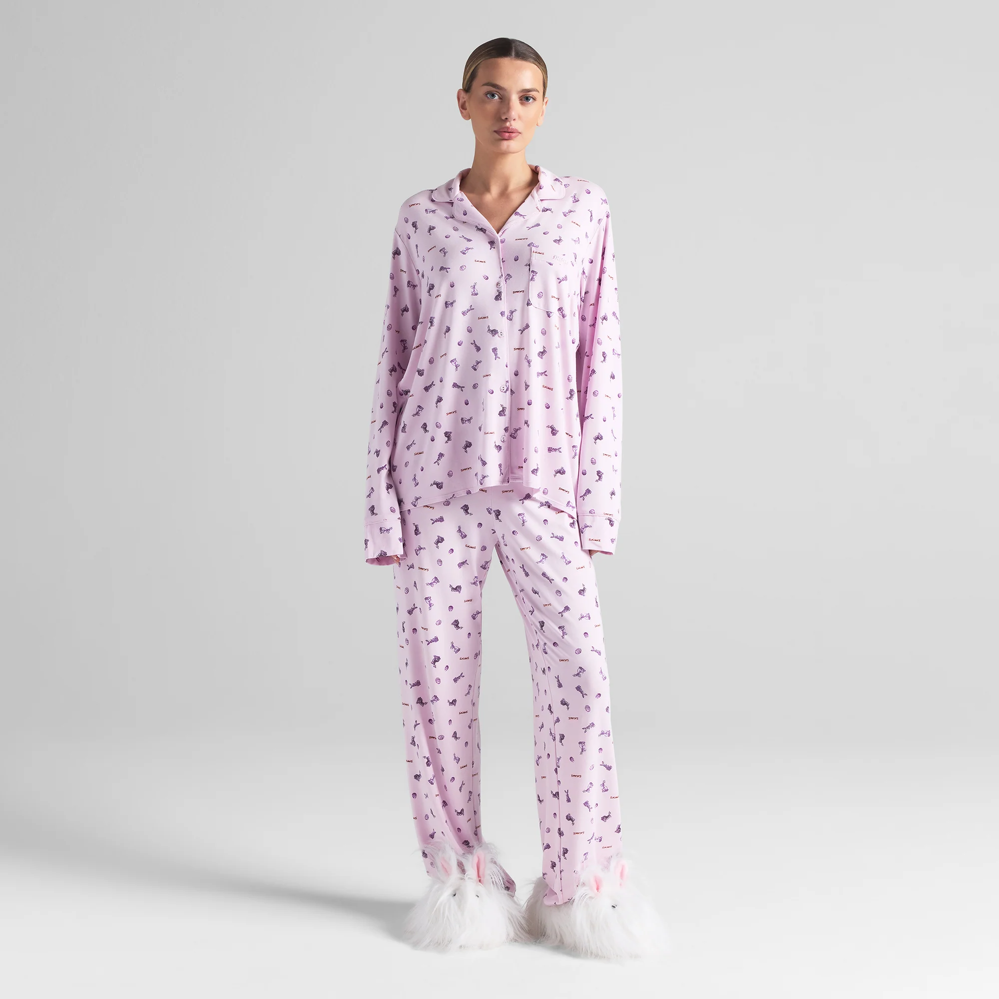 PLUSH BUNNY SLIPPER | MARBLE